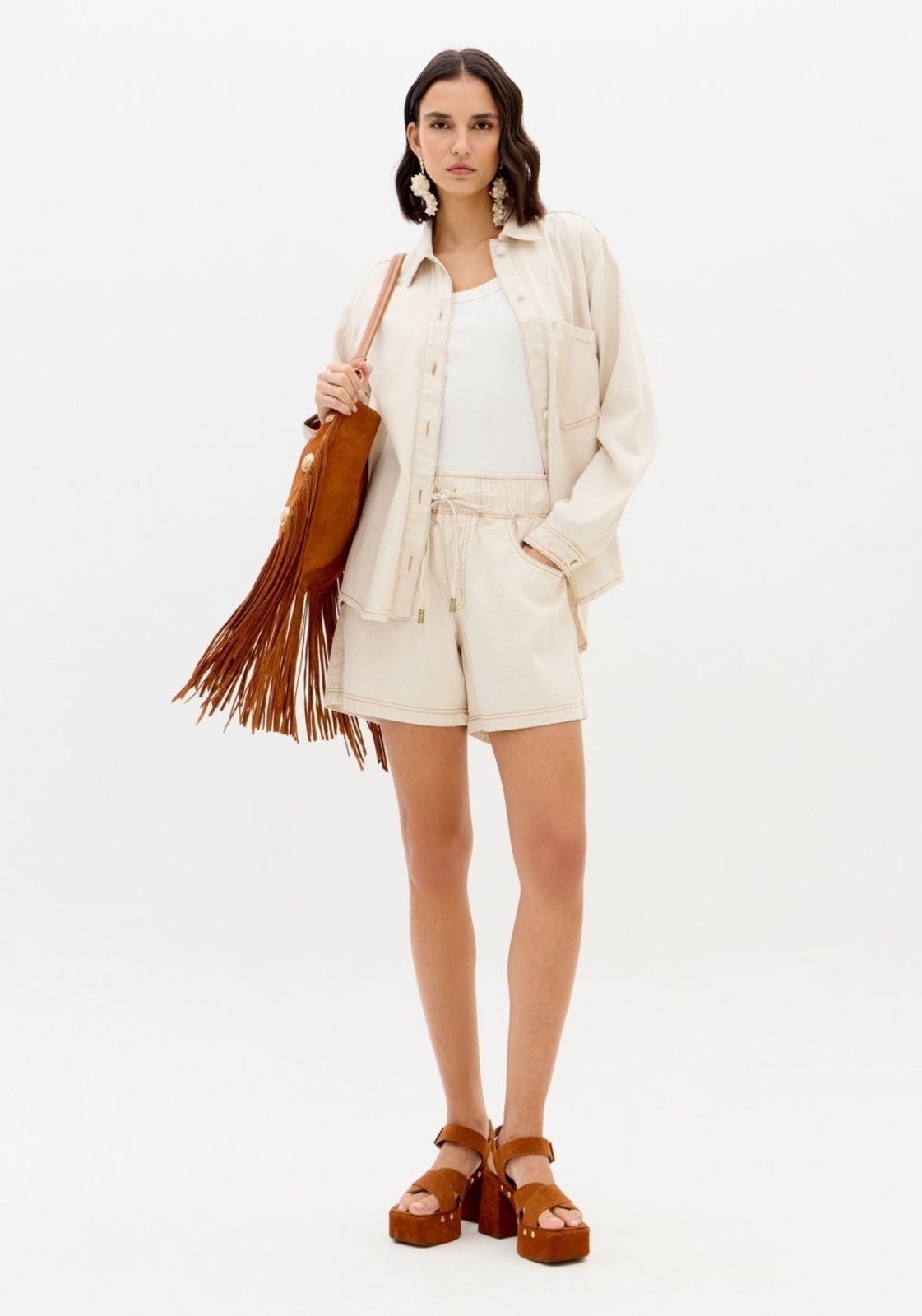 Imagem principal Bermuda Sarja Com Linho Comfort Lança Perfume branco