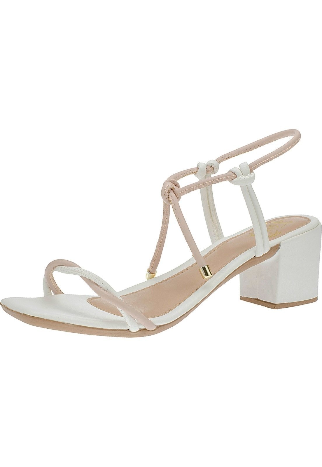 Imagem principal Sandalia Feminina Salto Bloco De Amarrar, Tiras Trançadas Confortavel LÓRIS SHOES pink