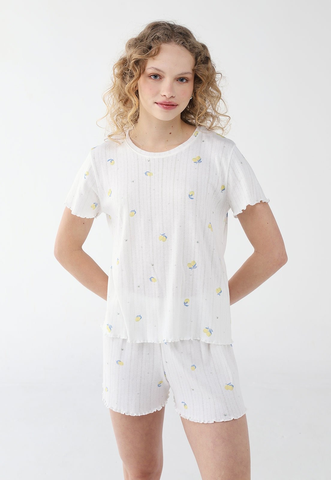 Imagem principal Conjunto de Pijama Malwee Curto Canelado Malwee branco