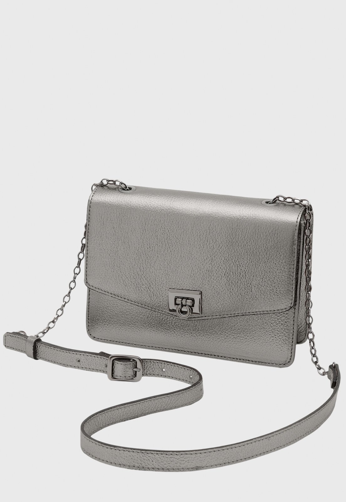 Imagem principal Bolsa Transversal Couro Mariart Margarida Onix Mariart prata