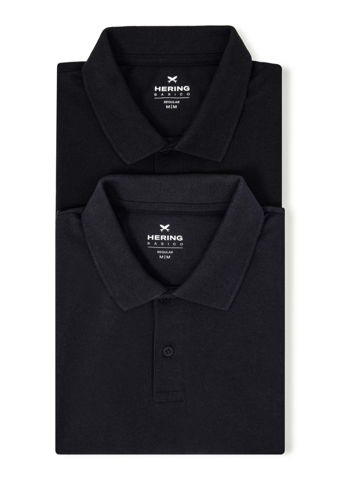 Imagem principal Kit Com 2 Camisas Polo Básicas Masculinas - Preto E Azul Hering preto azul