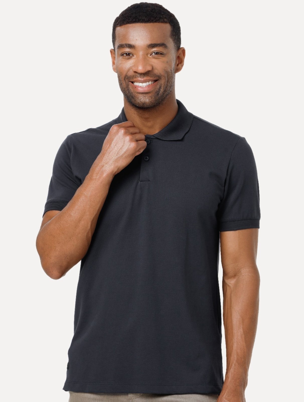 Imagem principal Polo King & Joe Masculina Premium Piquet Slim King & Joe azul marinho