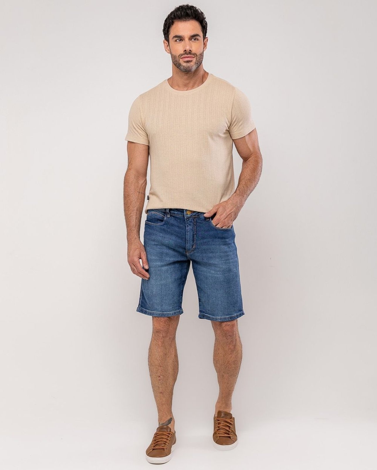 Imagem principal Bermuda Slim Fit Masculina 25144 Escura Consciência jeans