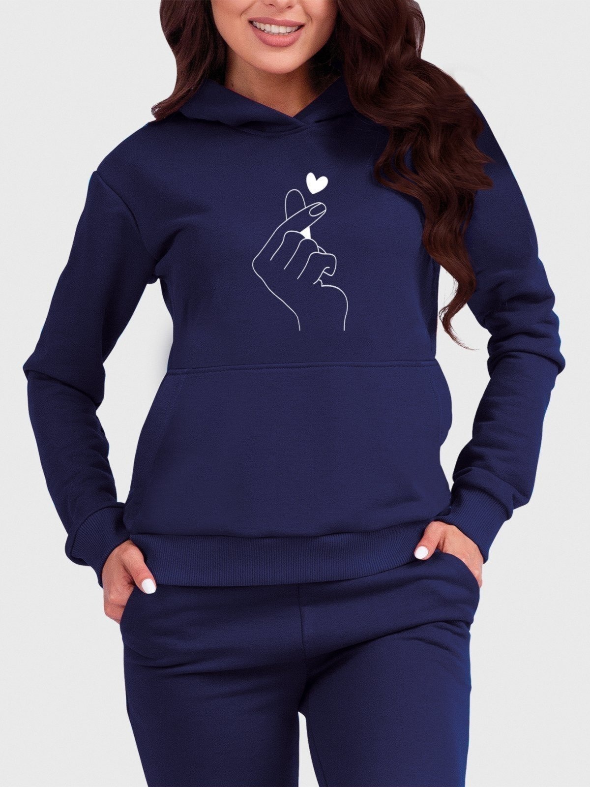 Imagem principal Blusa de Frio Moletom Feminino Canguru ão Coreana Benellys Marinho Benellys azul marinho