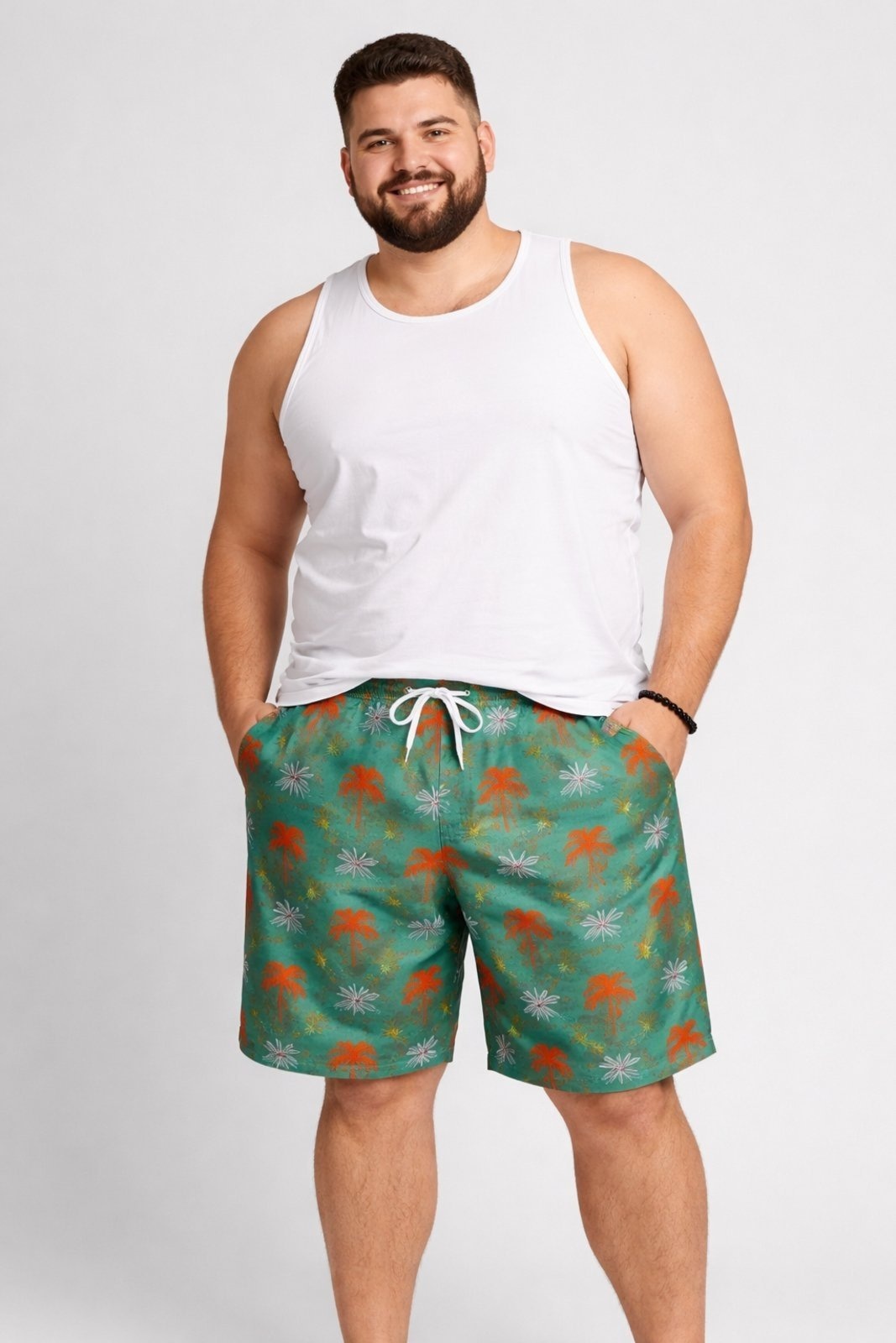 Imagem principal Bermuda Plus Size D Bell Outlet Fashion Estampa Ilha Verde D BELL OUTLET FASHION verde oliva