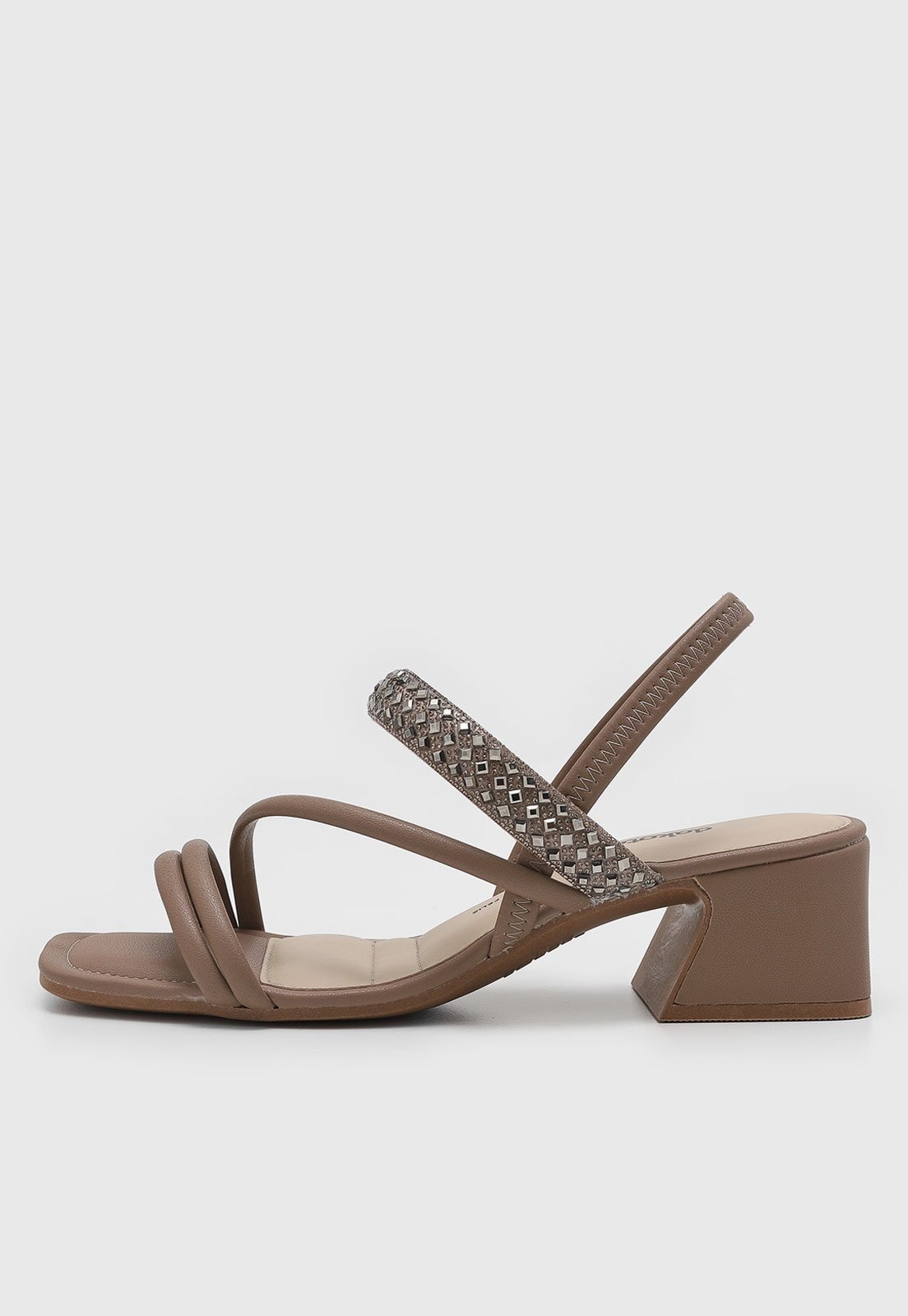 Imagem principal Sandália Feminina Dakota Tiras com Pedrarias Salto Bloco Dakota marrom