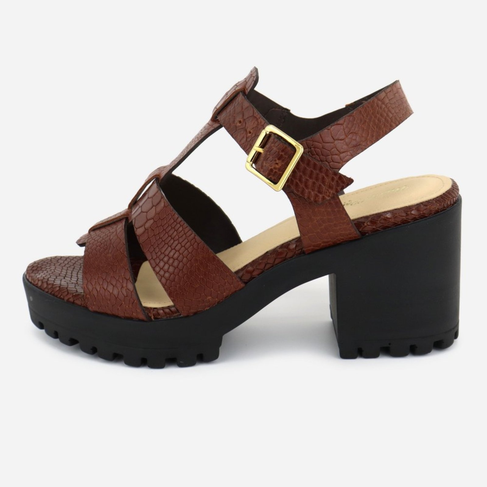 Imagem principal Tamanco Croco Cabedal Maria Paula Couro Tratorado MARIA PAULA marrom