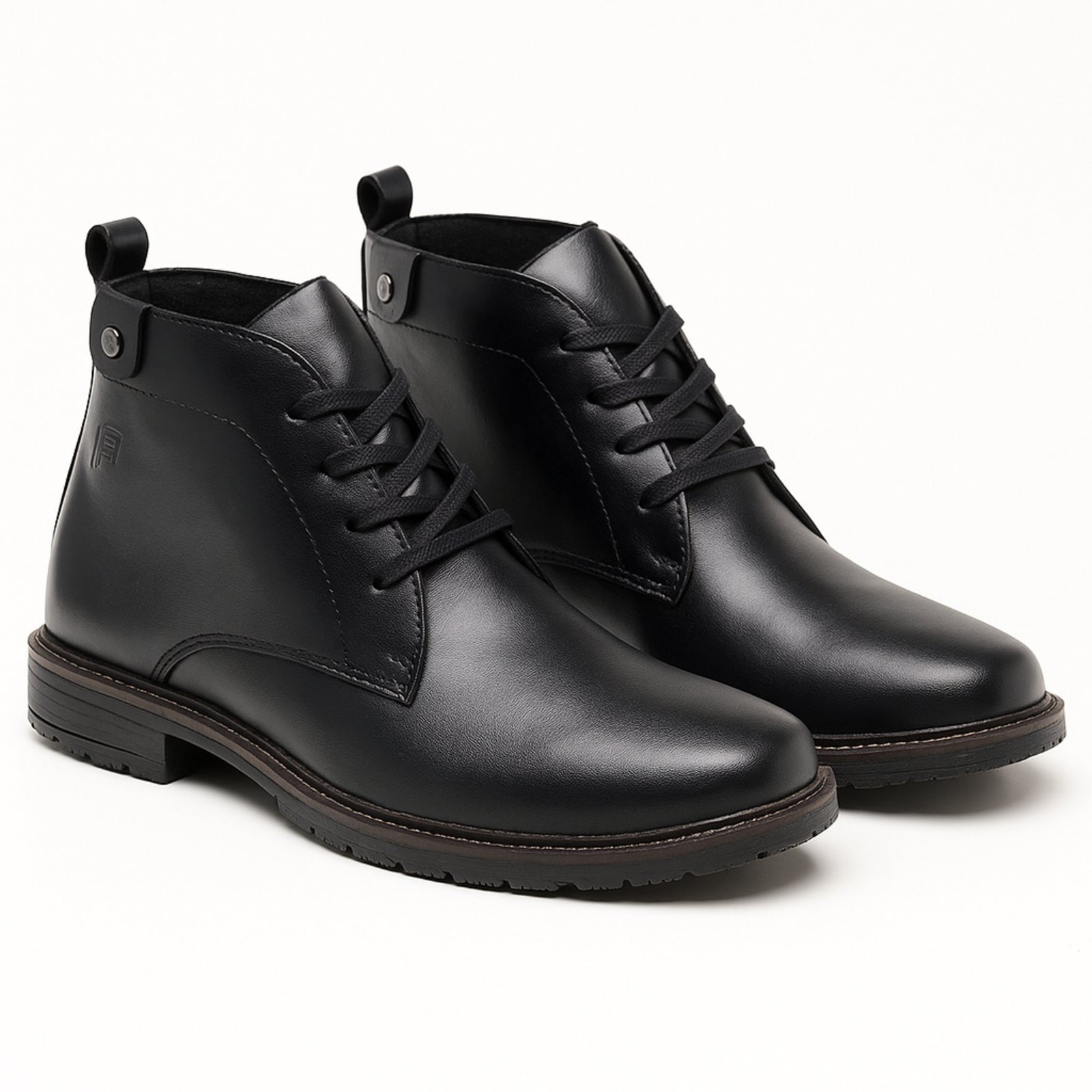 Imagem principal Bota Masculina Sapatofran Casual Couro Cano Baixo Cadarço Sapatofran preto