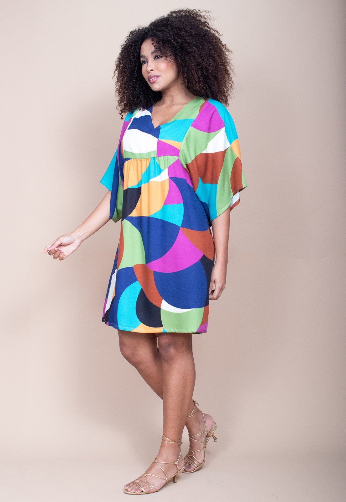 Imagem principal Vestido Curto Cabana Free Pequi Jardim Cabanafree azul/estampado/preto/verde azul