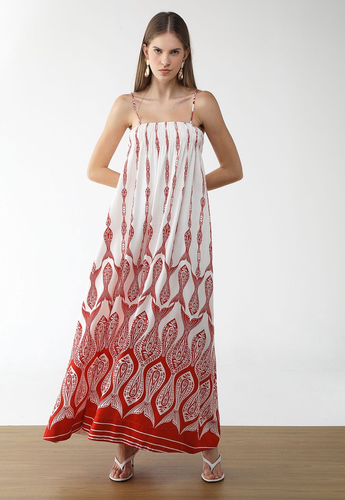 Imagem principal Vestido Longo Feminino FARM Estampado FARM branco