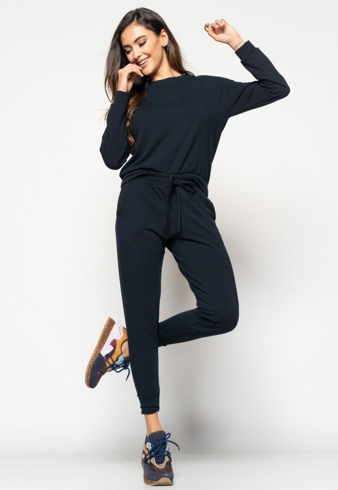 Imagem principal Conjunto Salvatore Comfy Com Casaco Gola Canoa e Jogger Moletinho Salvatore Fashion preto