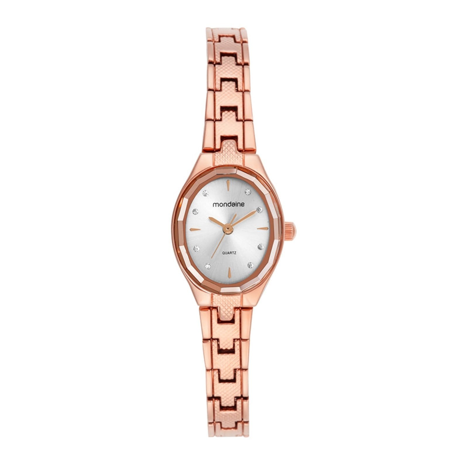 Imagem principal Relógio Feminino Oval Rose Gold Vidro Facetado Mondaine rosa rose