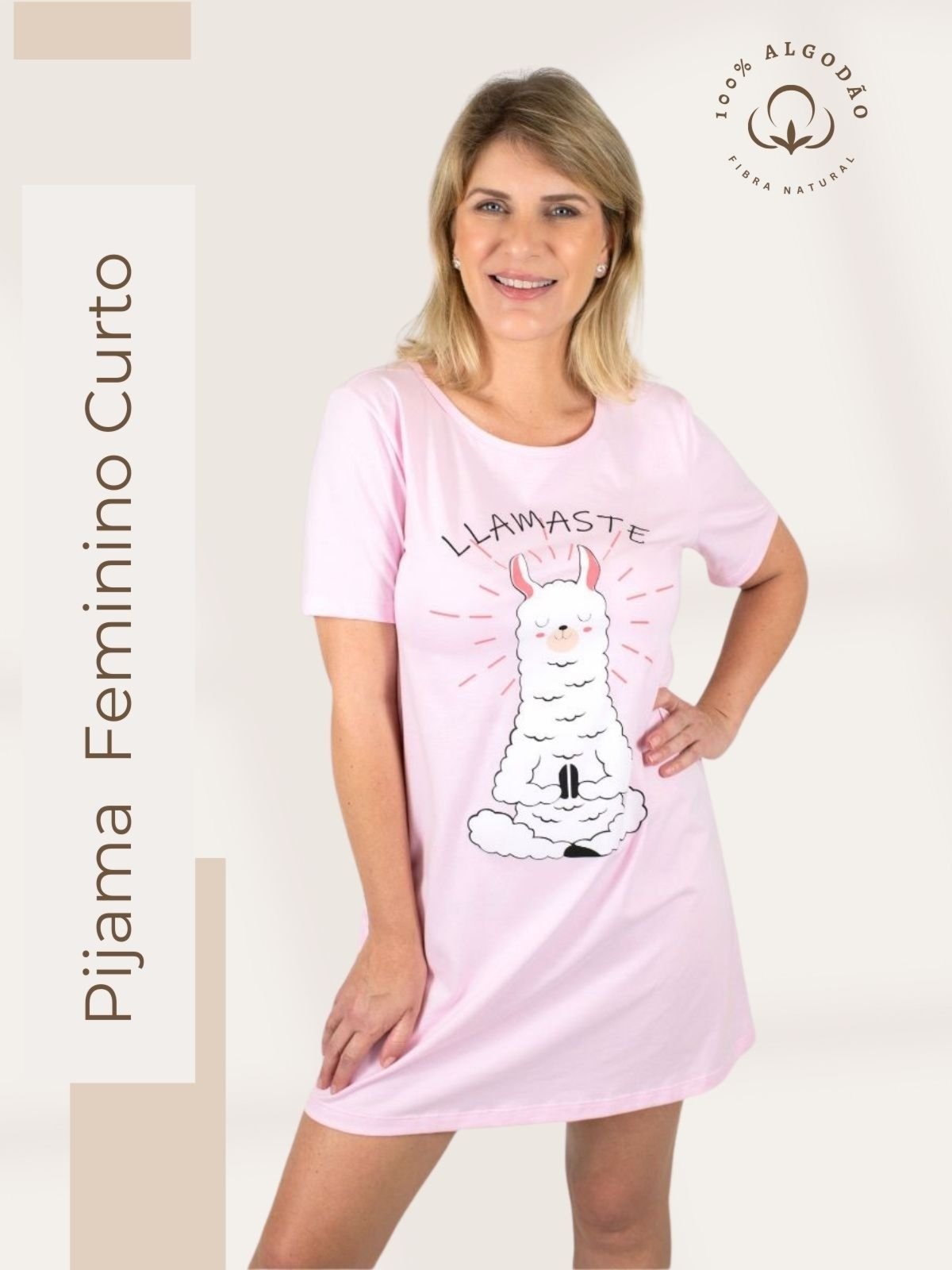 Imagem principal Camisola Algodão Piante Manga Curta lhamaste Piante rosa
