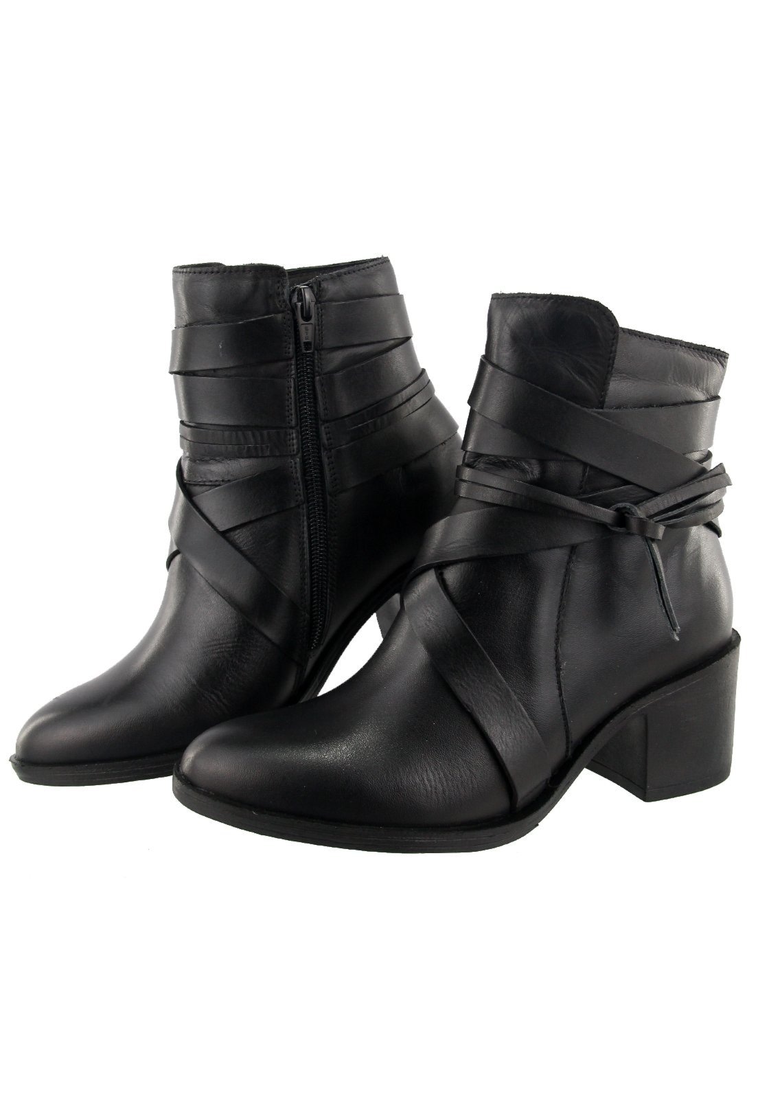 Imagem principal Bota Tranças em Couro Conforto Cano Médio Maria Paula MARIA PAULA preto