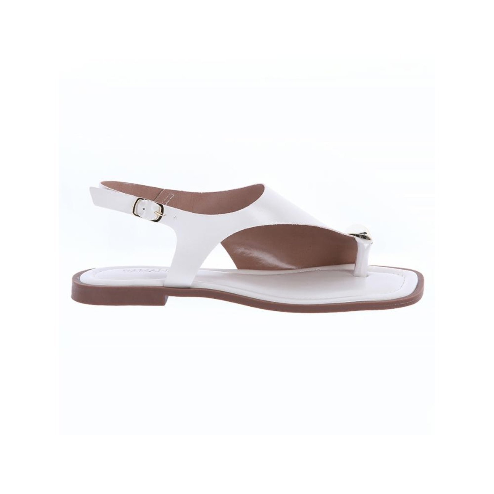 Imagem principal Dalila - Sandália Rasteira Off White Minimal Metal Detalhe Moderno Off-white Damannu Shoes off-white white