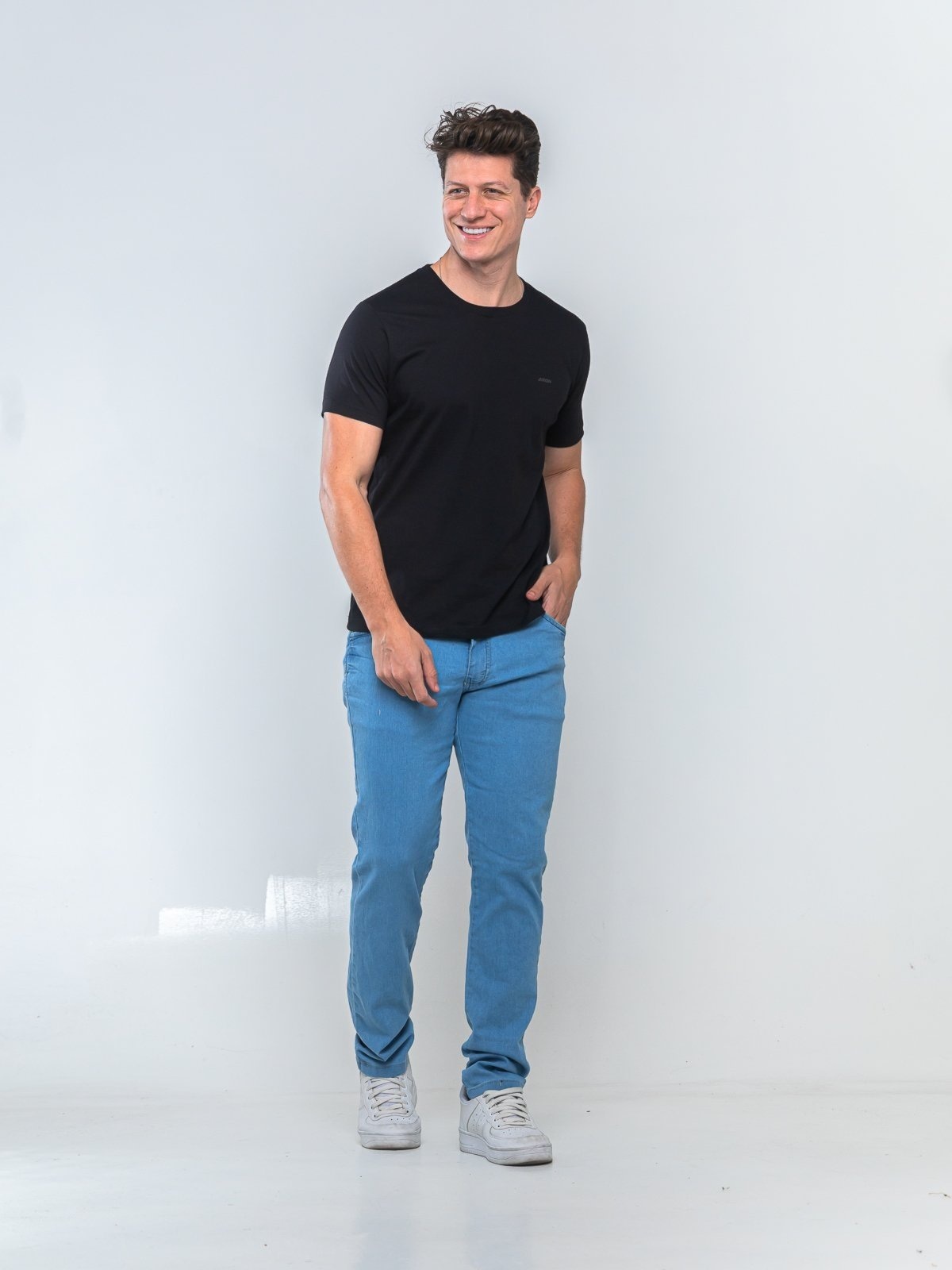 Imagem principal Calça Masculina Tempo Habil Delave Casual e Confortavel 5 Estilo azul/jeans