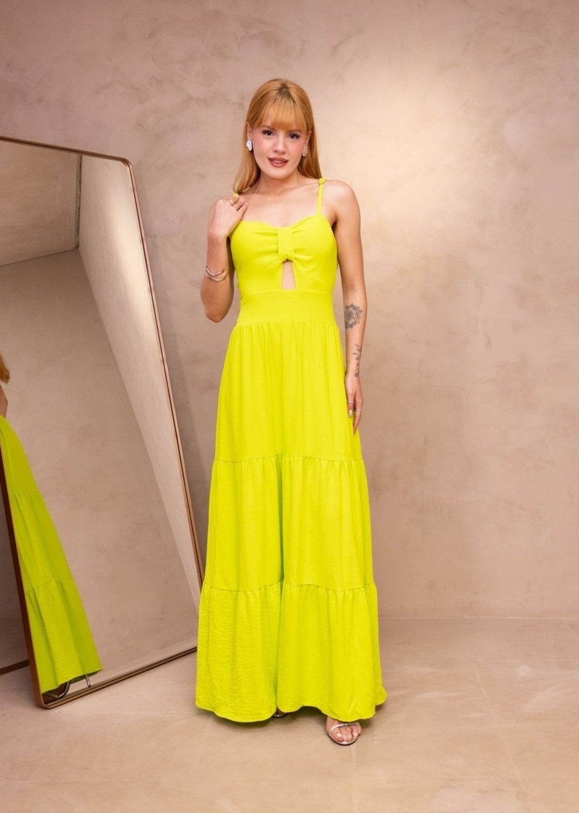 Imagem principal Vestido Midi Alcinha Cut Out Viscose Jack Limão Cia do Vestido verde