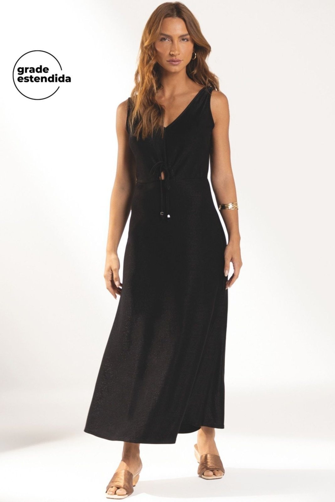 Imagem principal Vestido Feminino Alça Ajustável Marialícia Marialícia preto