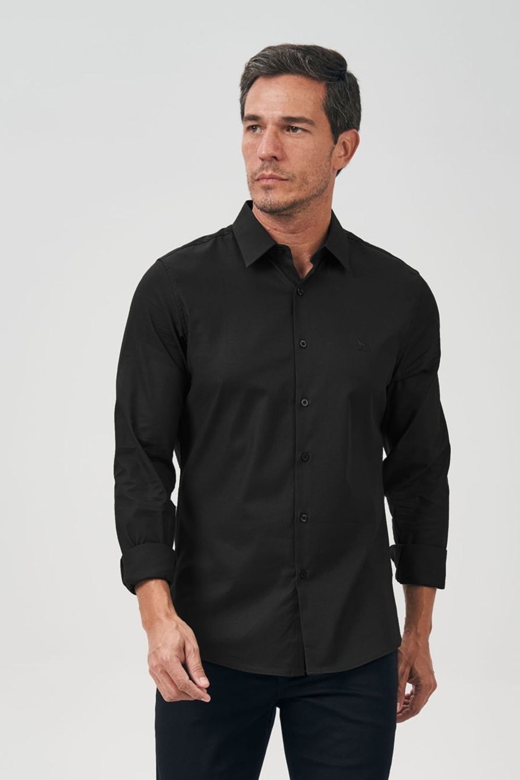 Imagem principal Camisa Básica Manga Longa Masculina Acostamento ACOSTAMENTO MASCULINO preto