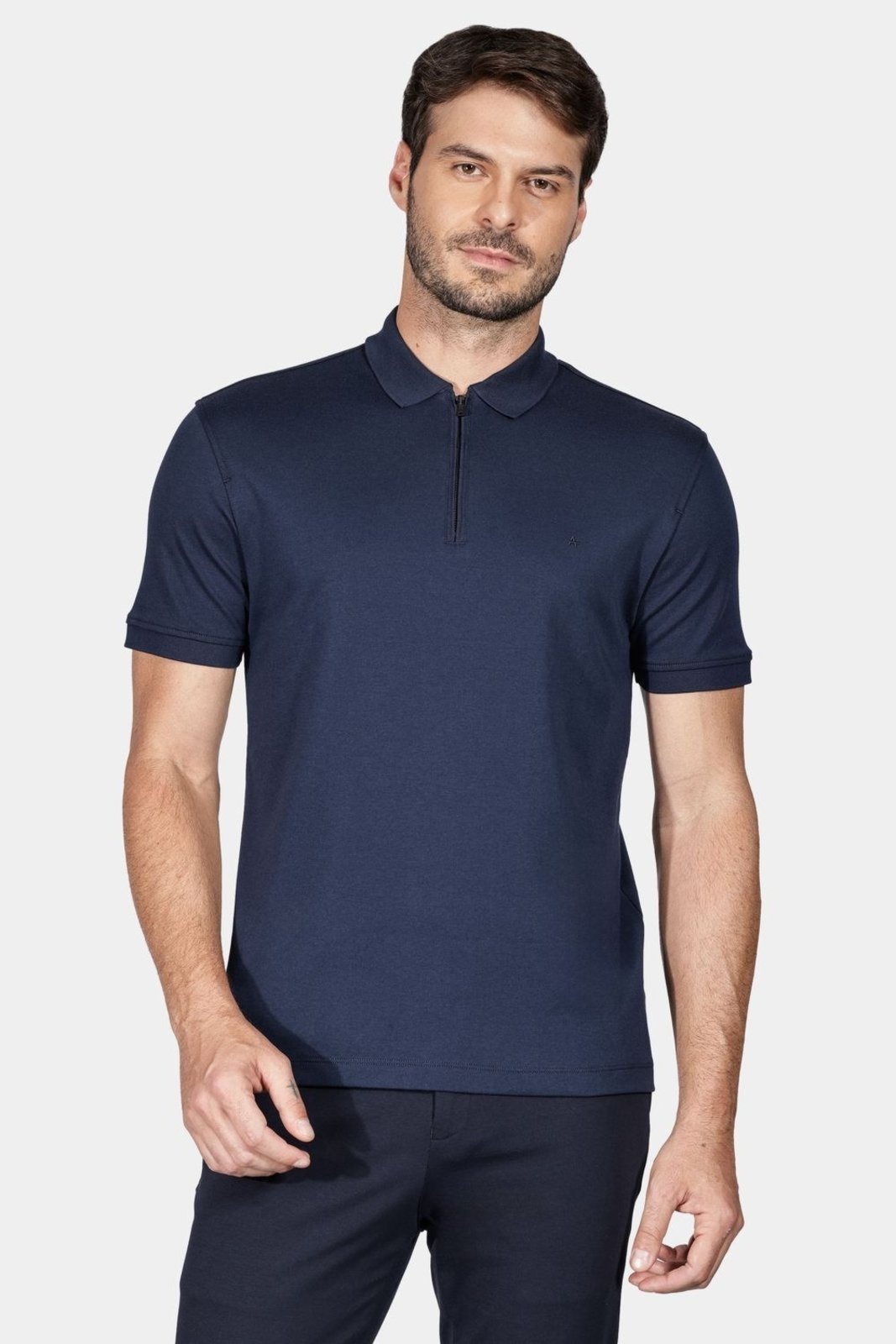 Imagem principal Polo Aramis Manga Curta Malha Dupla Pima Azul Marinho Aramis incolor azul