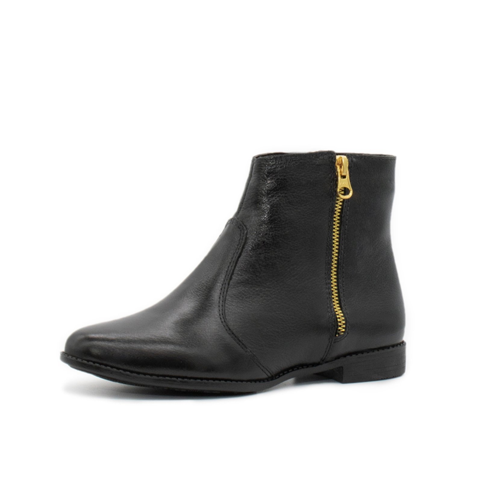 Imagem principal Bota Cano Curto Feminina Couro Ziper TELLINI STORE preto