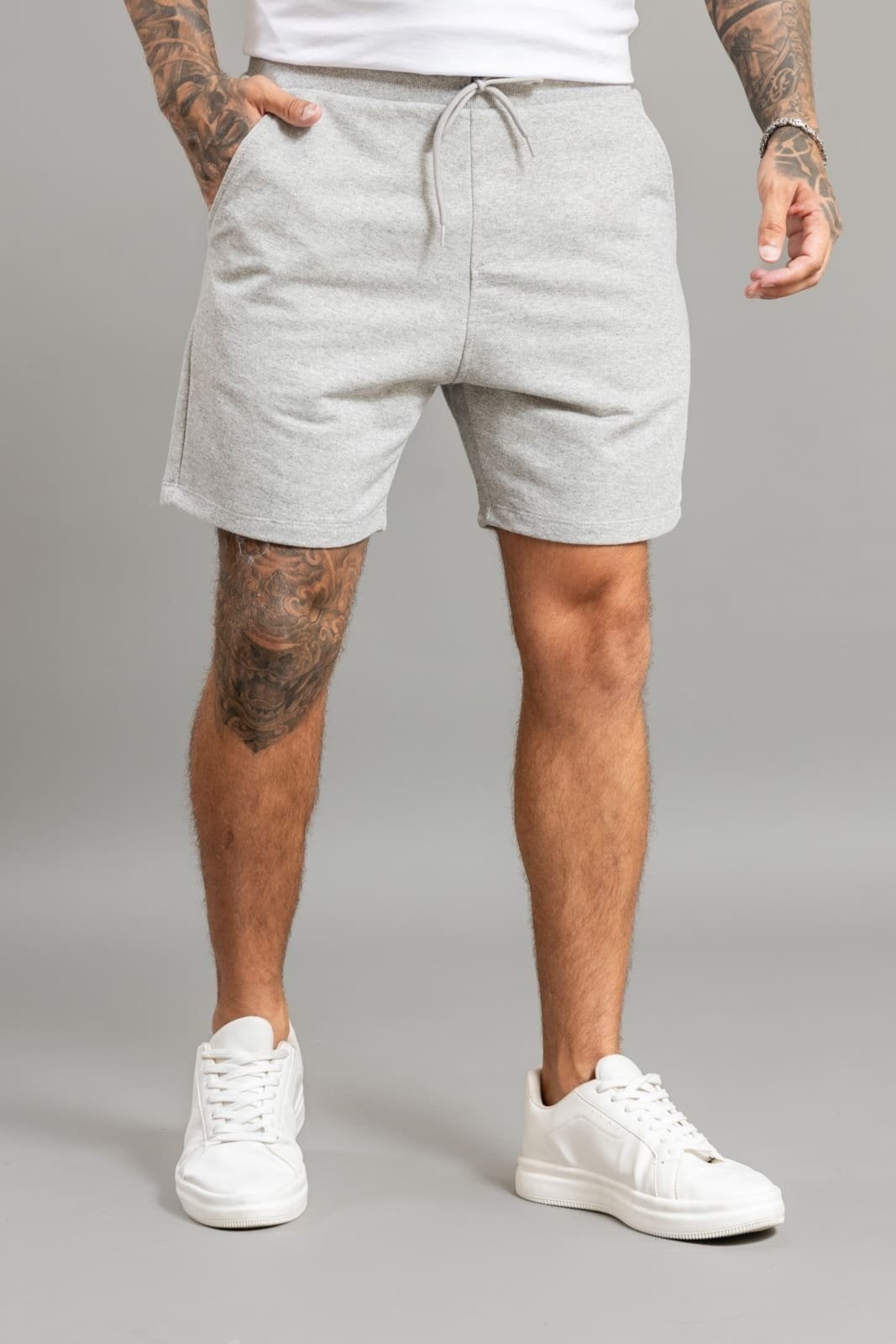 Imagem principal Bermuda Moletom Masculina Com Elástico e Cordão Dialogo Mescla Dialogo Jeans cinza