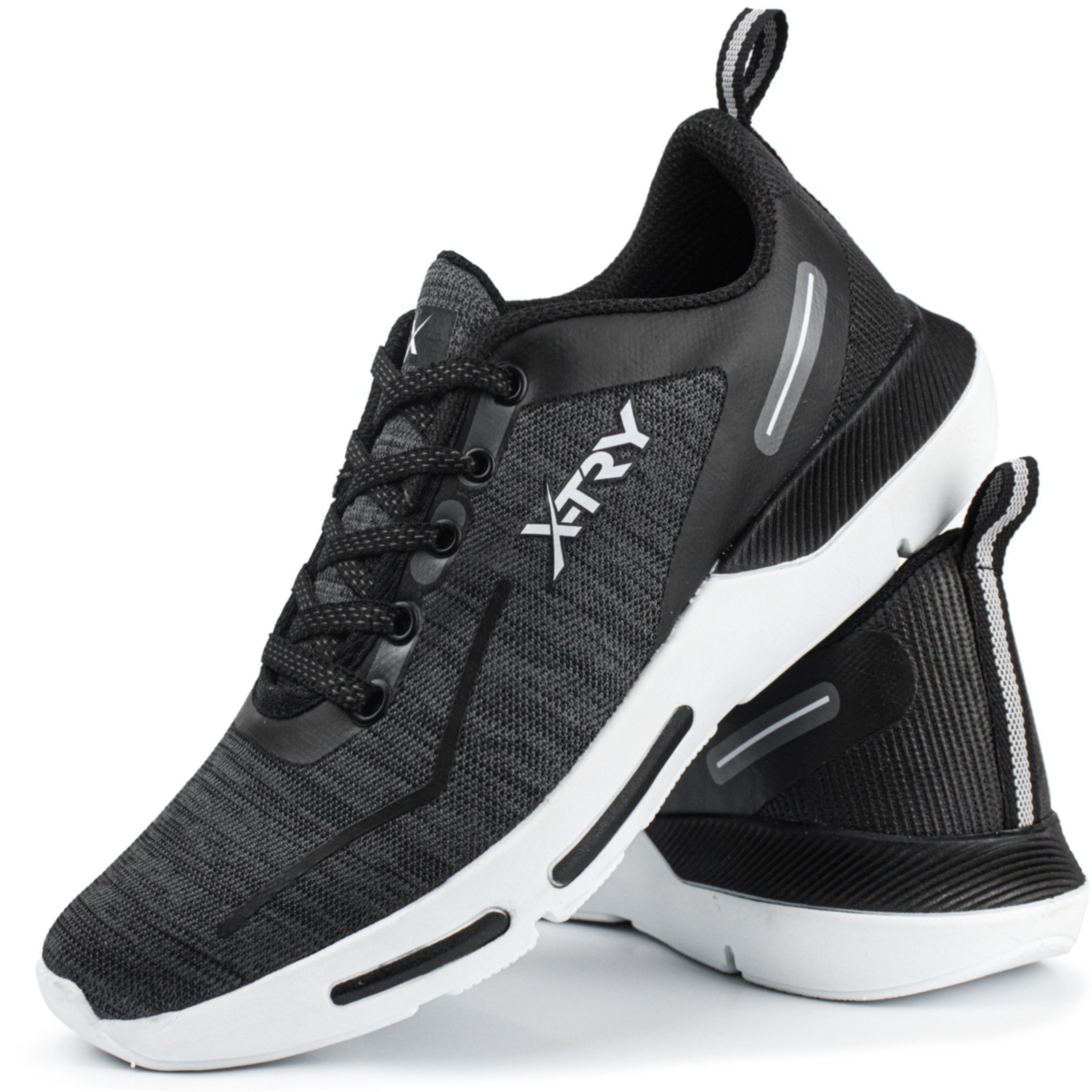 Imagem principal Tênis Masculino Esportivo Running Confortável Cadarço Calce Fácil Sapatofran branco/preto