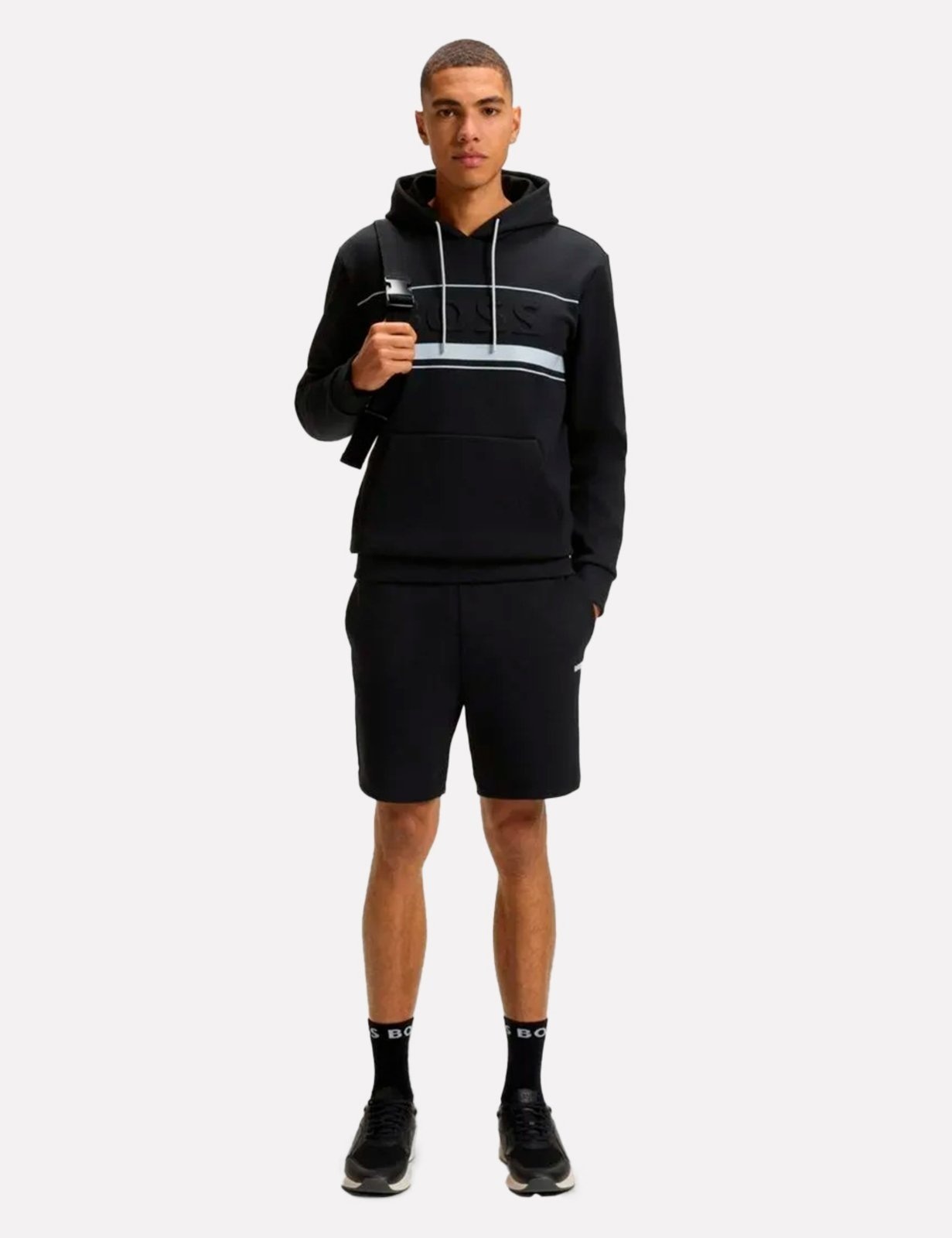 Imagem principal Bermuda Hugo Boss Masculina Regular Moletom Zone Preta Hugo Boss preto