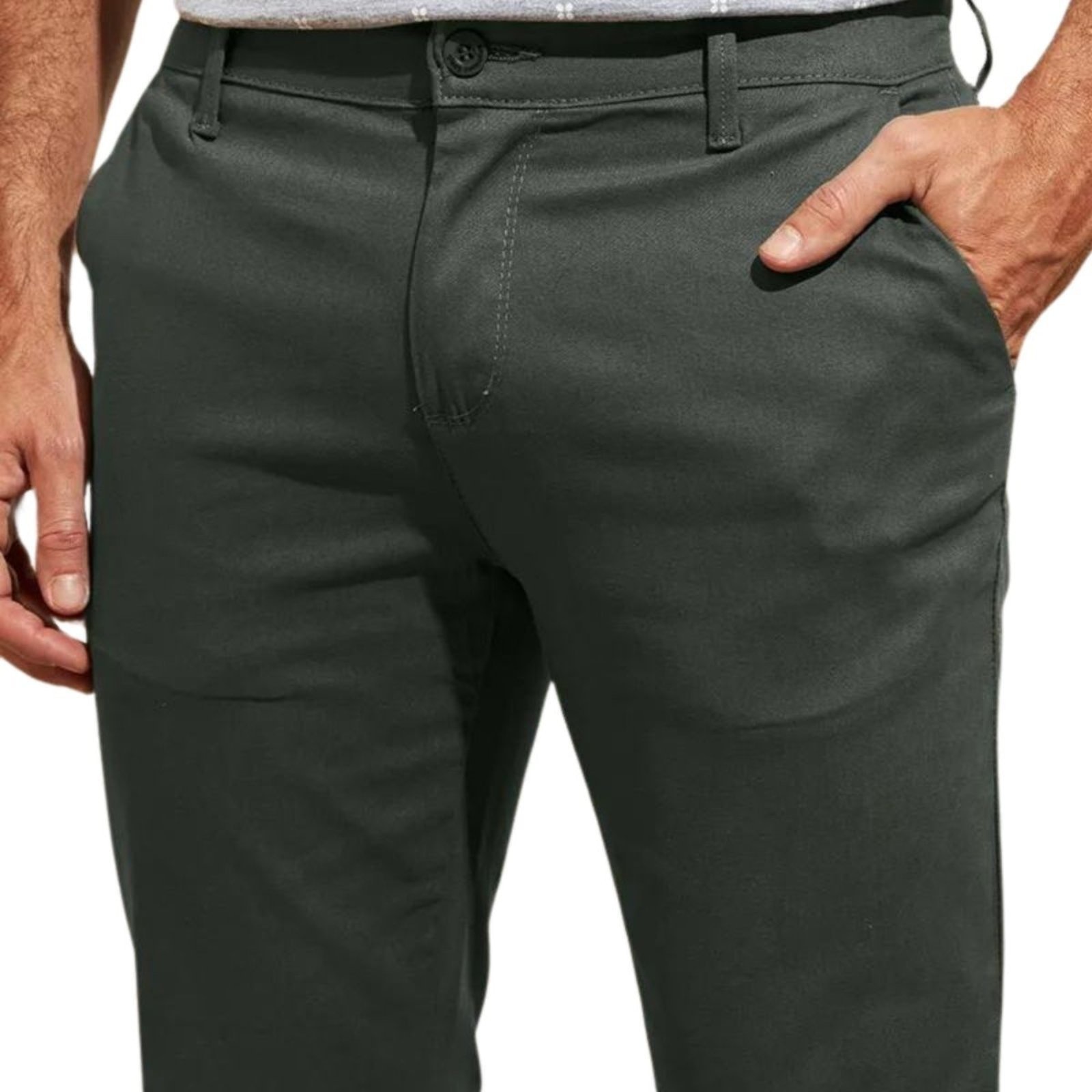 Imagem principal Calça de Sarja FMF Chino Com Bolso Traseiro Embutido Cinza Escuro FMF azul marinho