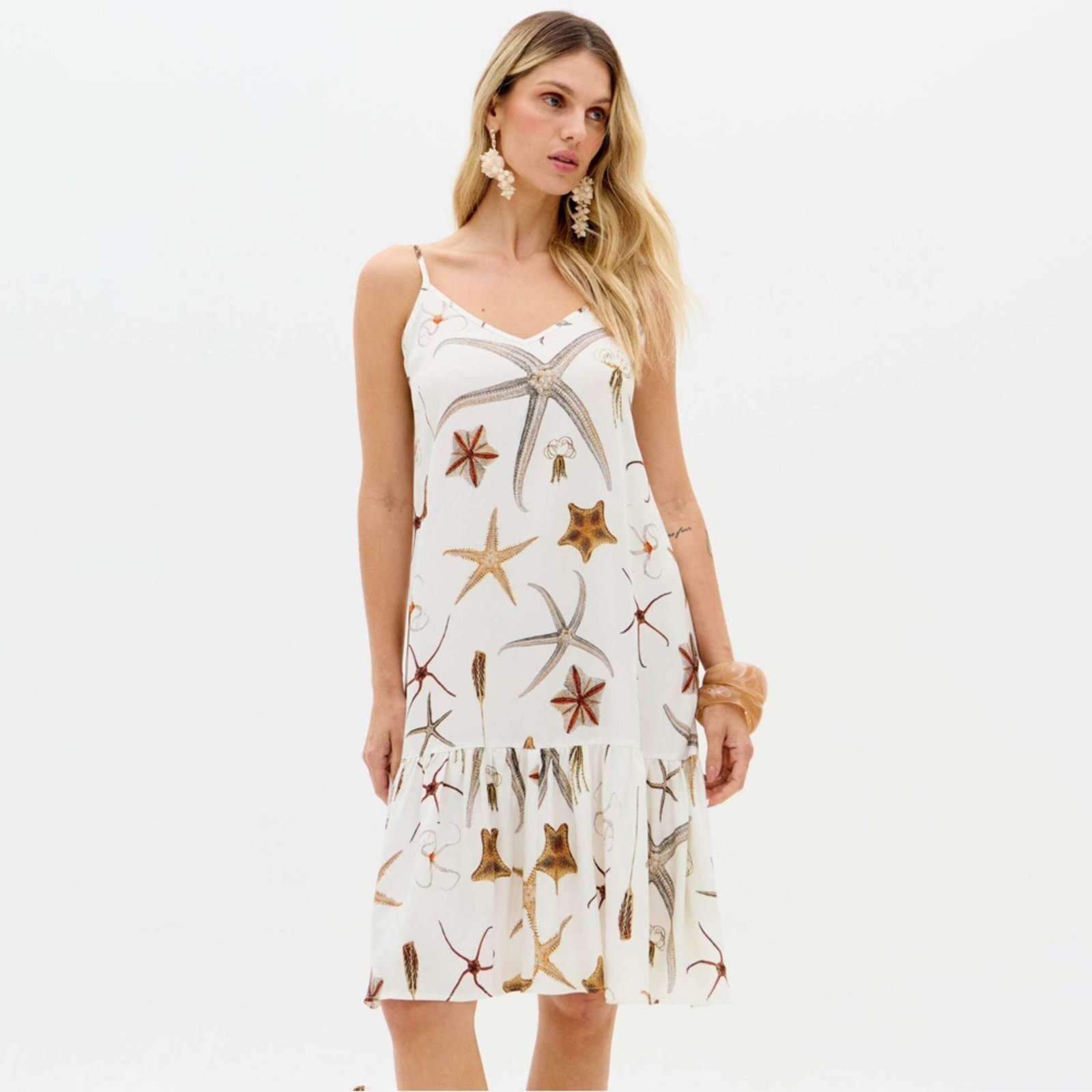 Imagem principal Vestido Curto Lança Perfume Alças Ve26 Off White Feminino Lança Perfume amarelo white