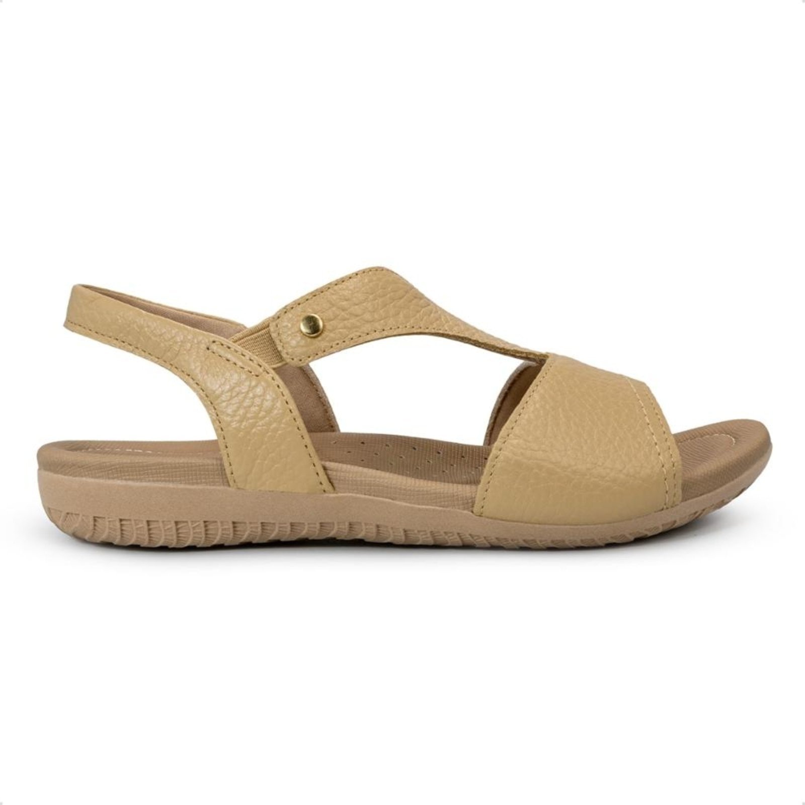 Imagem principal Sandália Usaflex Feminina Elástico em Couro Casual R18083 Usaflex bege