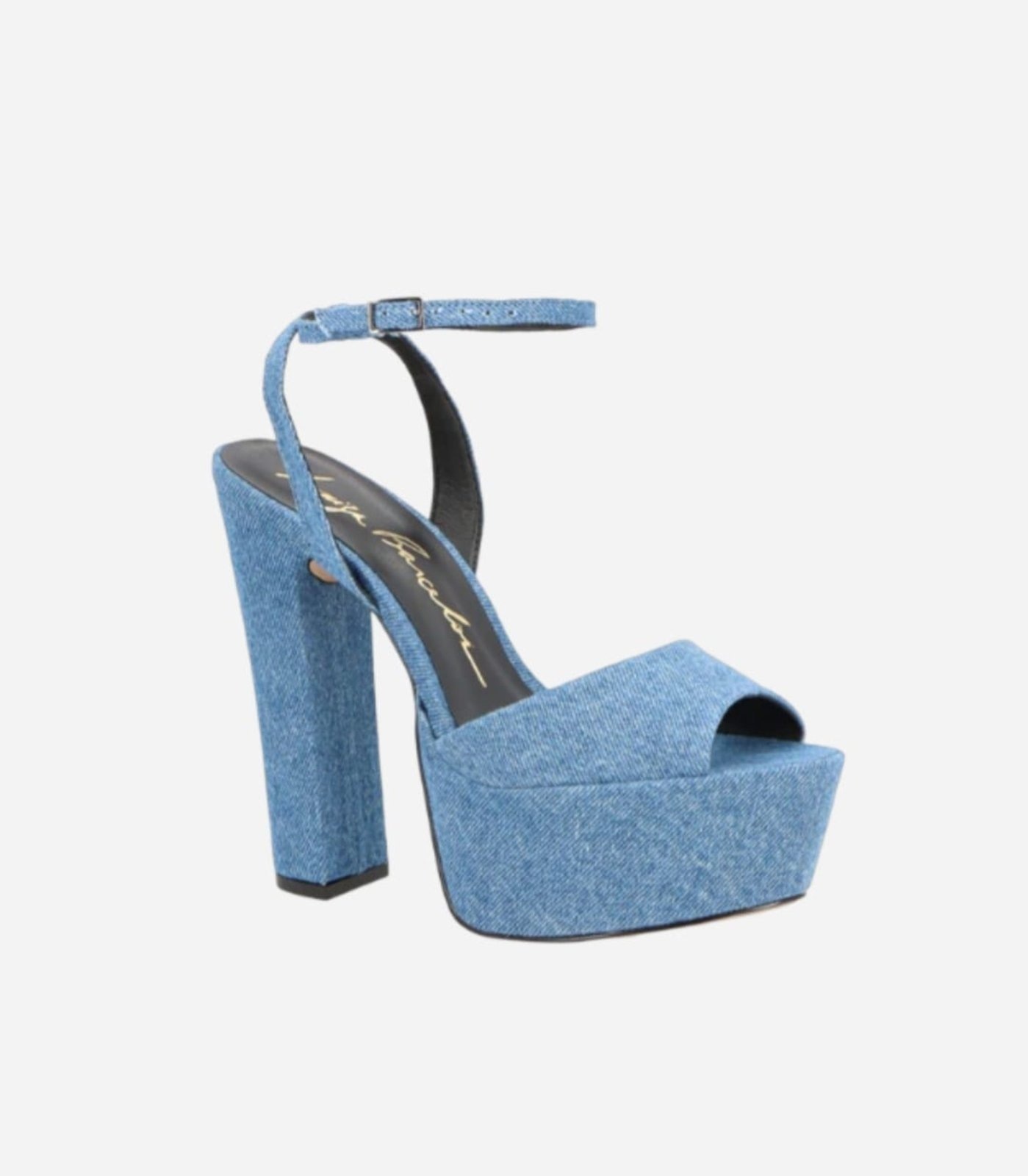 Imagem principal SANDÁLIA MEIA PATA COM SALTO BLOCO ALTO EM JEANS ÍNDIGO Luiza Barcelos azul índigo