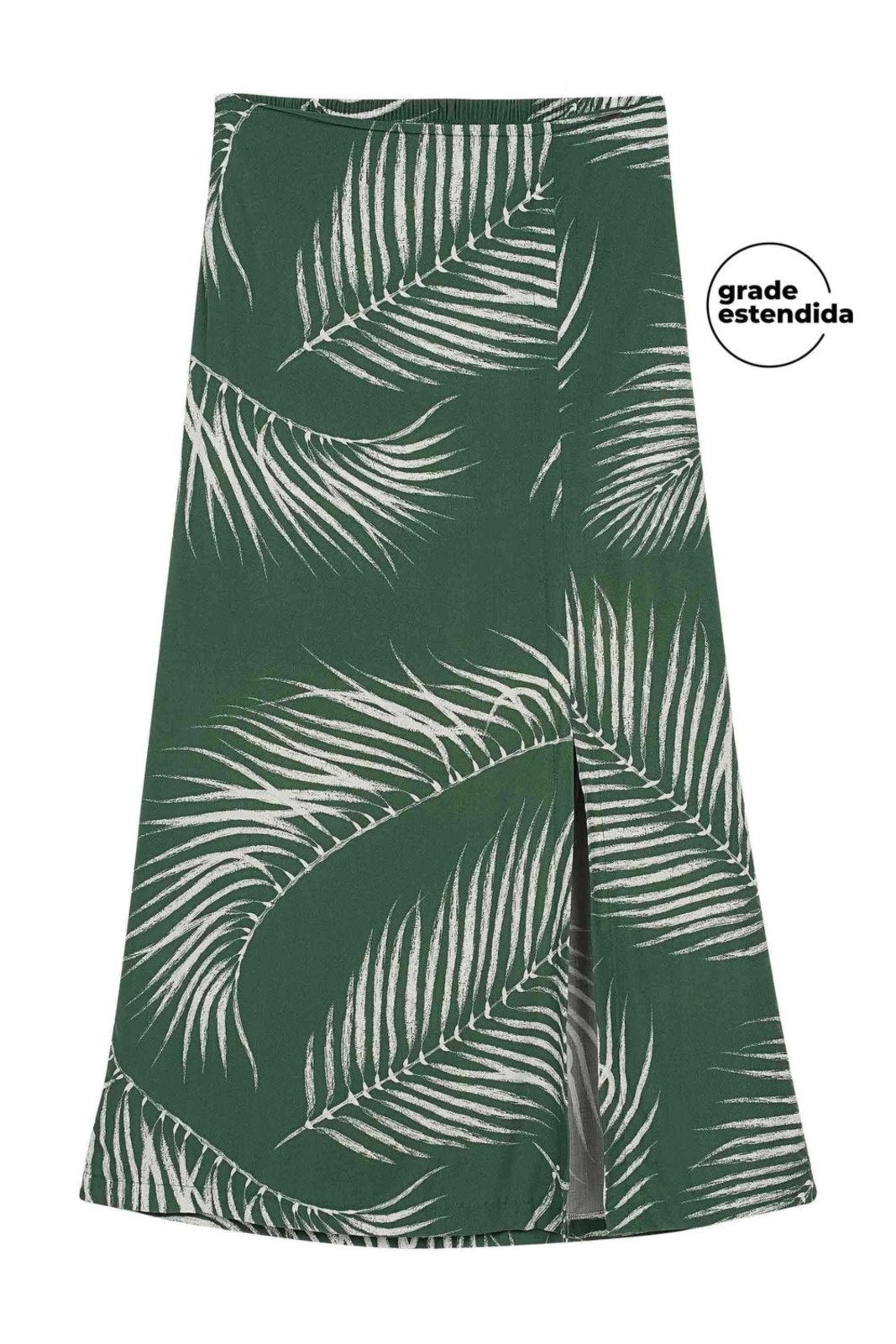 Imagem principal Saia Feminina Midi Floral Com Fenda Marialícia Marialícia verde