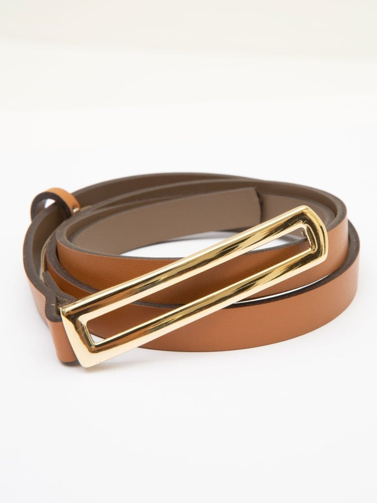 Imagem principal Cinto Estreito com Fivela Vazada Camel Liane Principessa caramelo