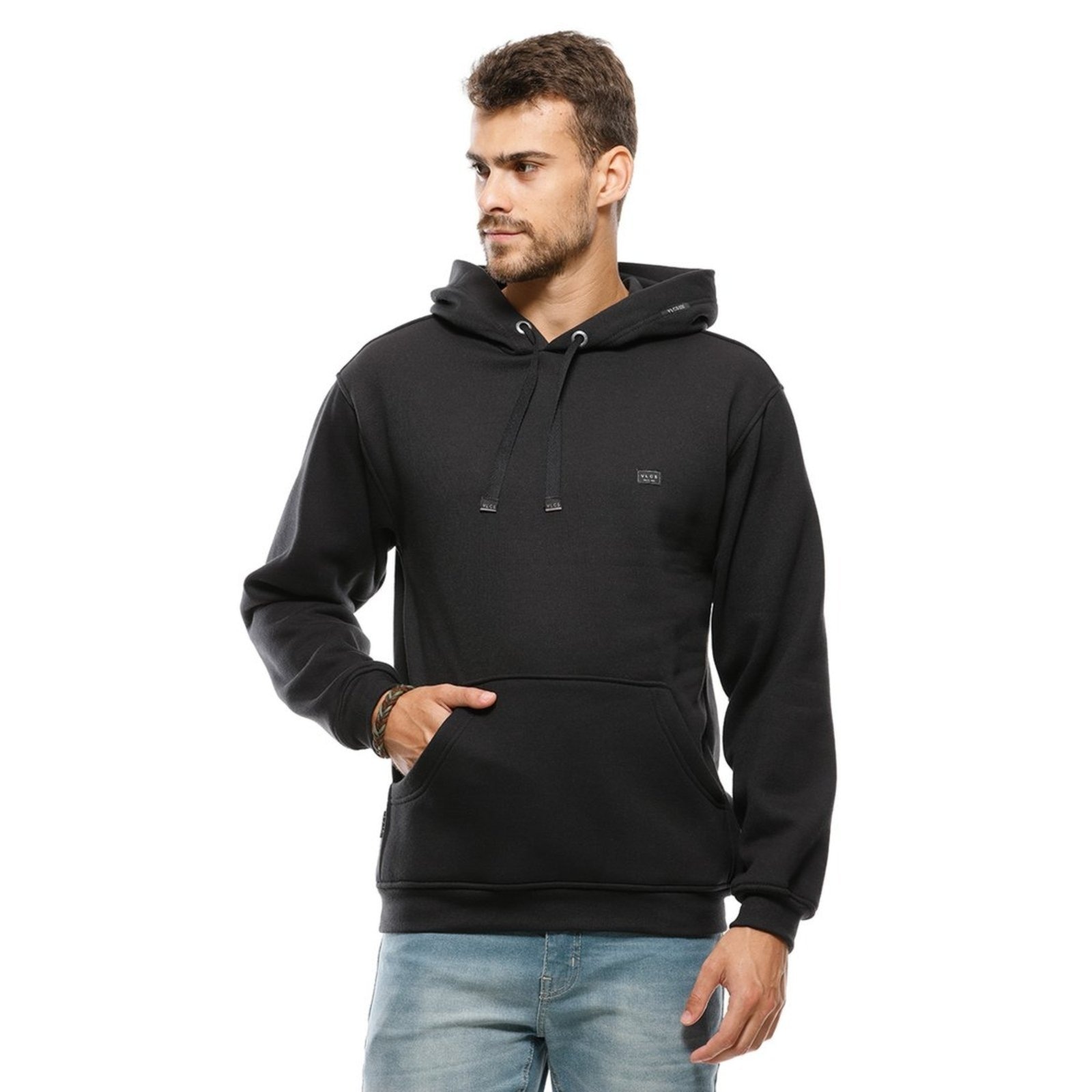 Imagem principal Moletom Canguru Fechado Minimalista VLCS VLCS VIOLAÇÕES preto