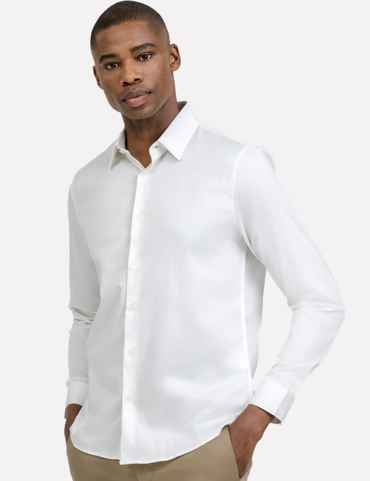 Imagem principal Camisa K&J Black Regular Social Cetim ML Branca King E Joe branco black