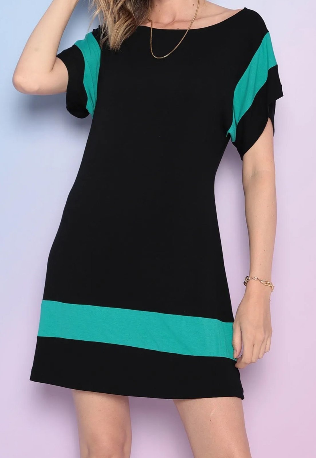 Imagem principal Vestido Maria Paes Curto Preto e Maria Paes verde