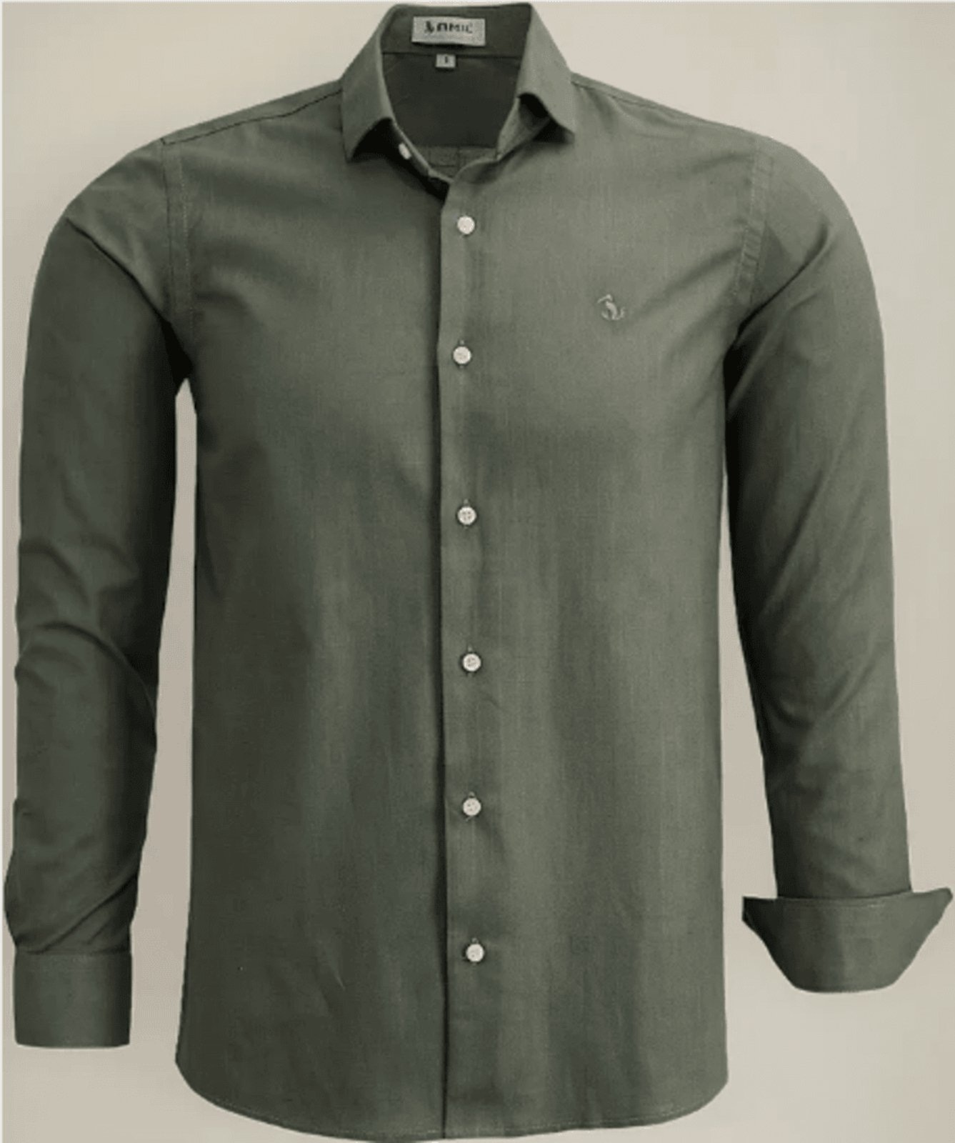 Imagem principal Camisa Social Amil Comfort Next Macia Algodão Manga Longa Luxo Amil castanho/verde militar