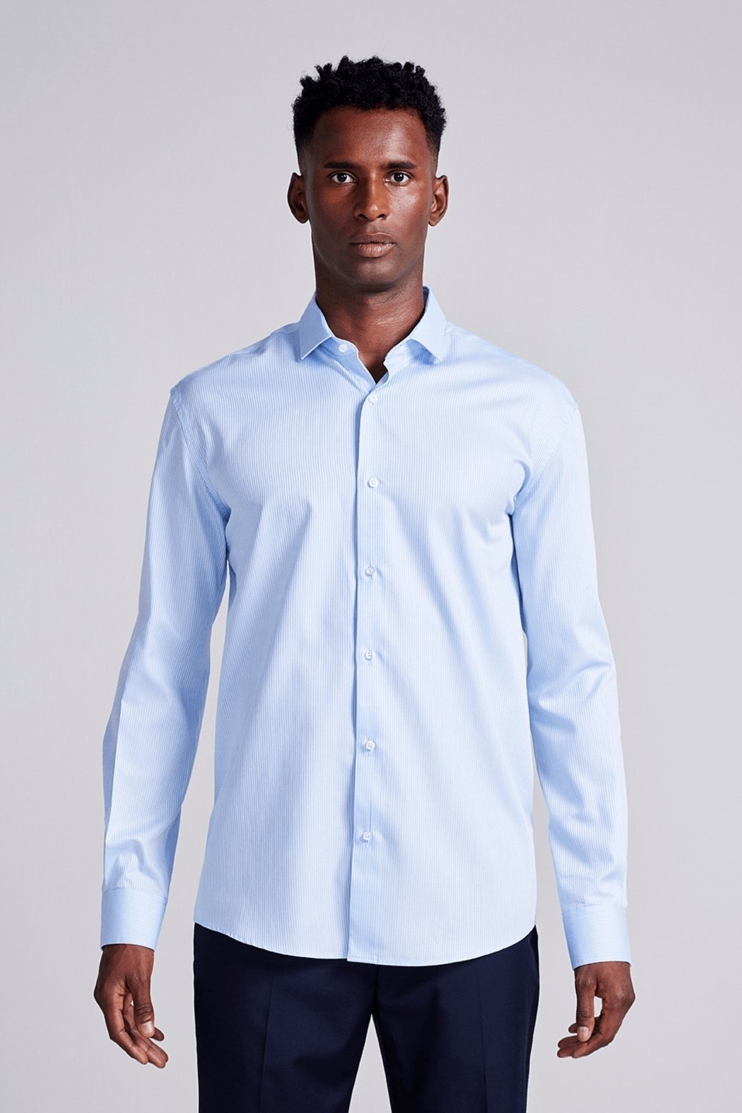 Imagem principal HIGHSTIL Camisa Social Algodão Pima Comfort Listrada Claro HIGHSTIL azul