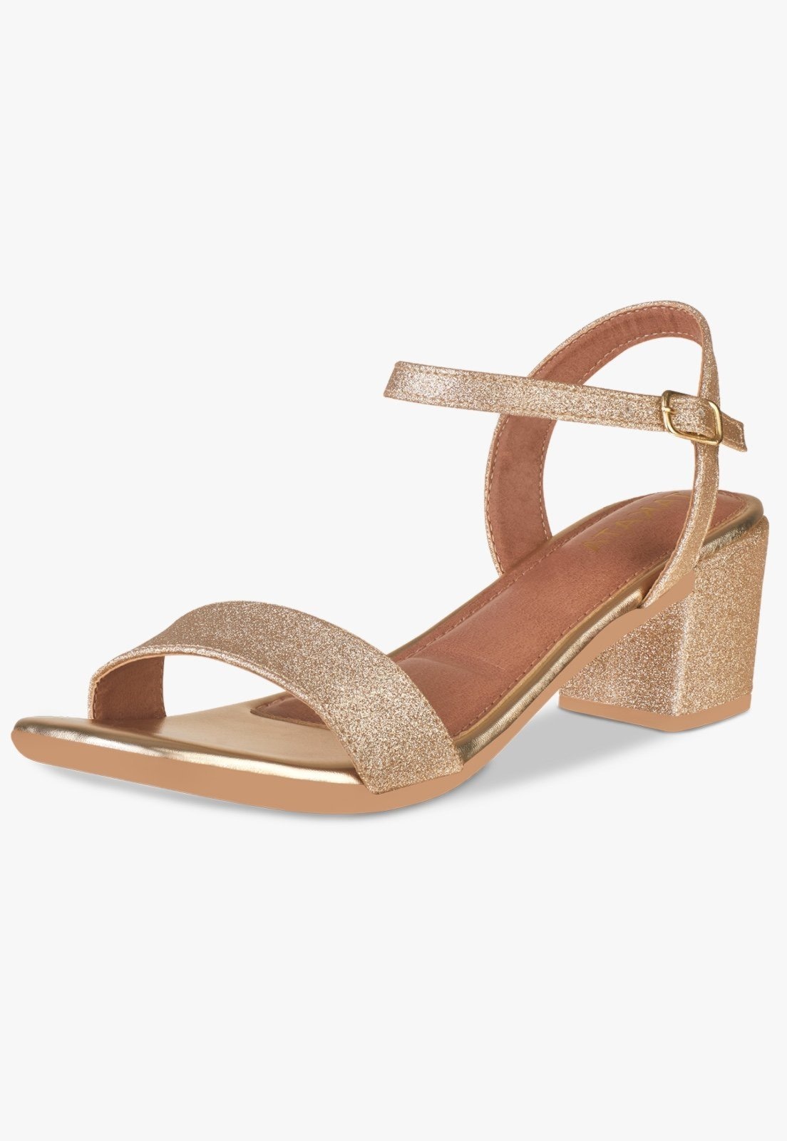 Imagem principal Sandália Festa Brilho Elegante Salto Grosso Baixo Ouro TAKATA BY RAFAEL TAKATA dourado