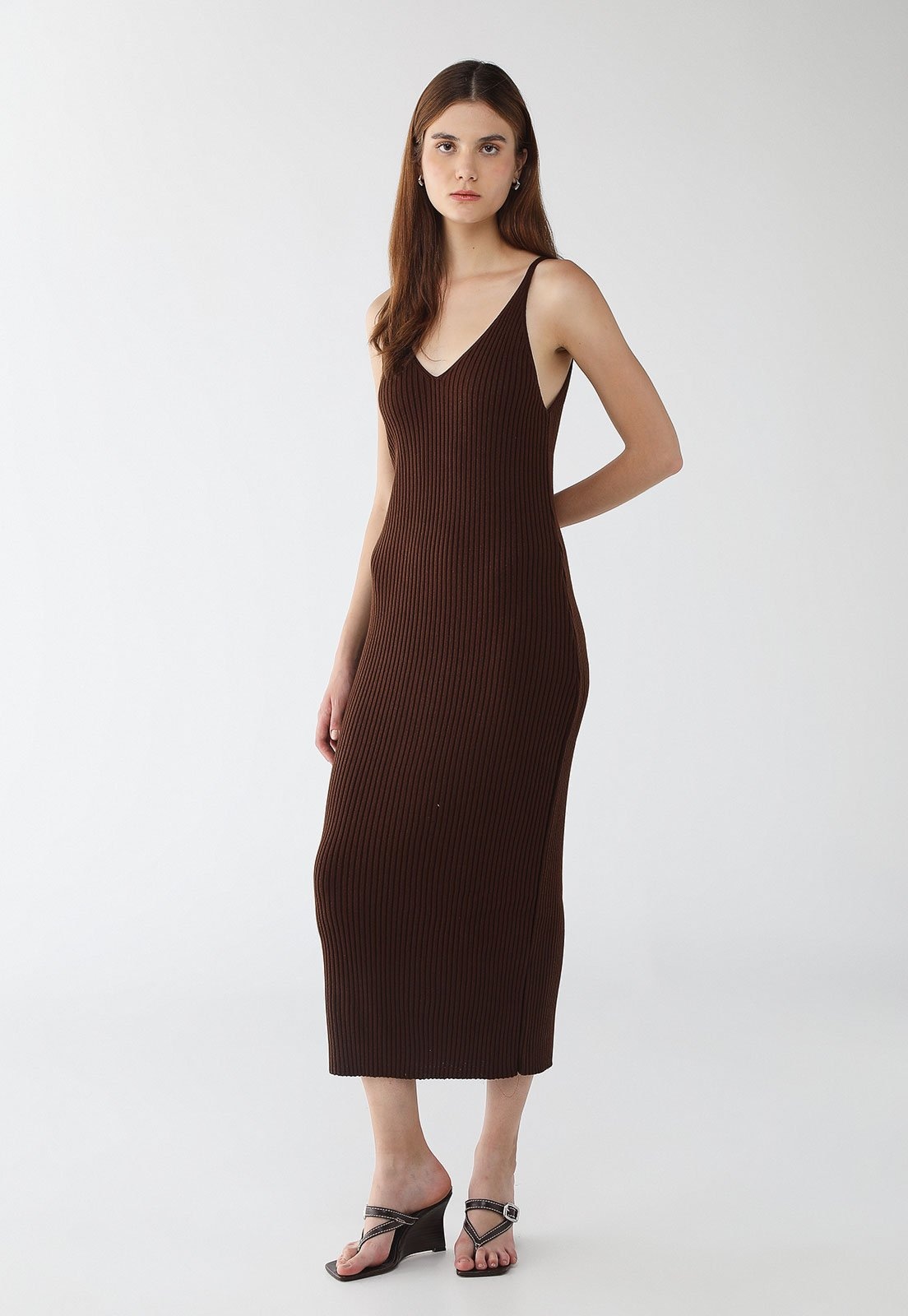 Imagem principal Vestido Feminino My Favorite Tricot Super Midi Alças My Favorite marrom