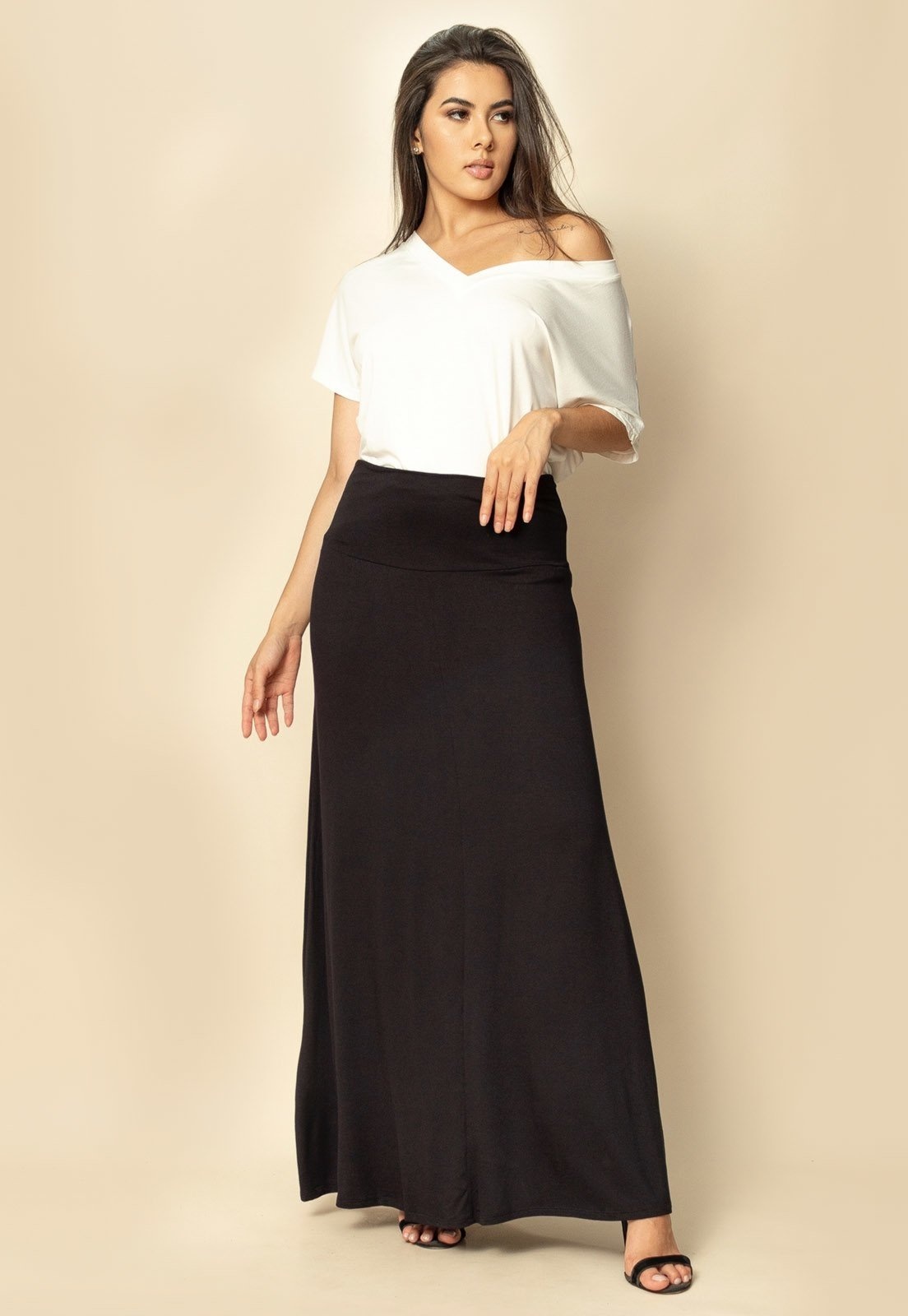 Imagem principal Saia Longa Malha SAZ Preta Amazonia Vital preto