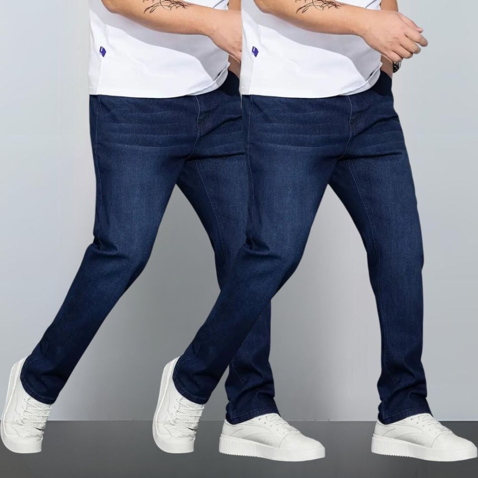 Imagem principal Kit 2 Calças Masculina Lavagem Escuro Skinny com Elastano TEX JEANS jeans