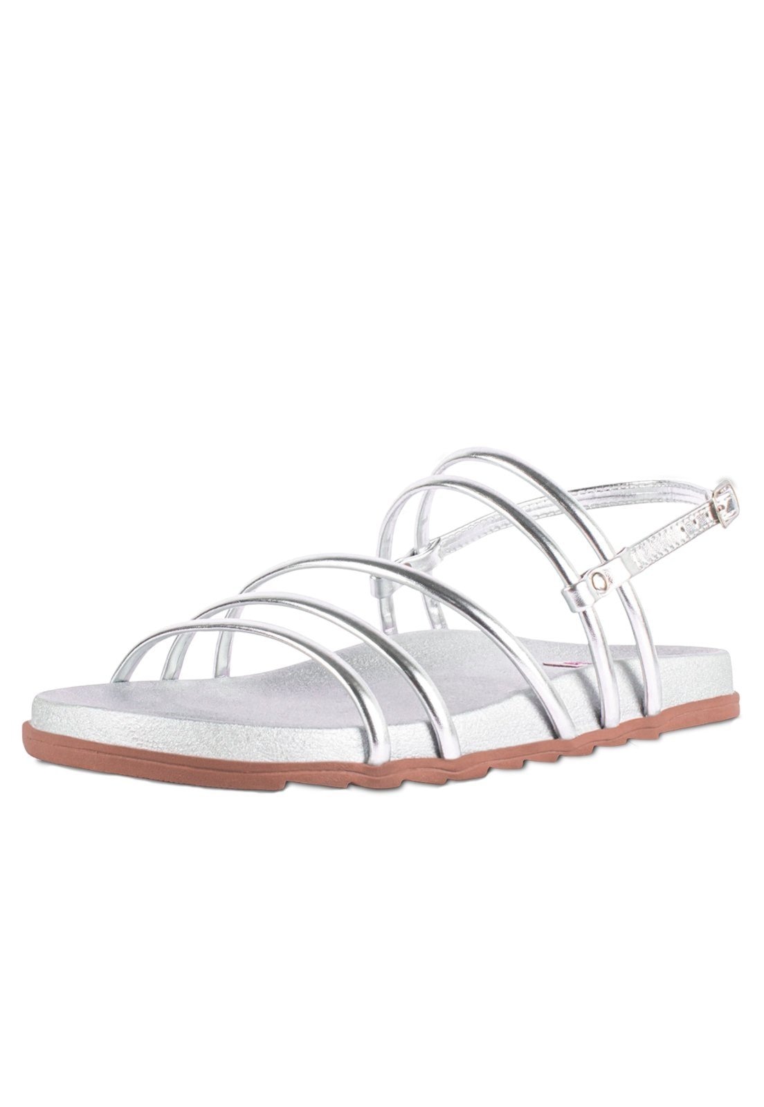 Imagem principal Sandalia Feminina Rasteira Papete Flat Moda Festa Brilhante Tiras TAKATA BY RAFAEL TAKATA prata