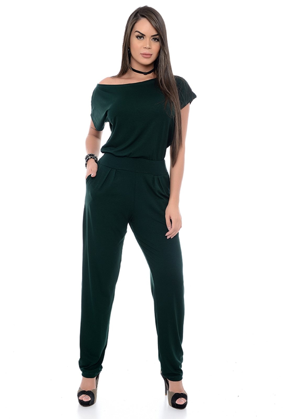 Imagem principal Macacão B Bonnie Longo Canoa Musgo BBonnie verde