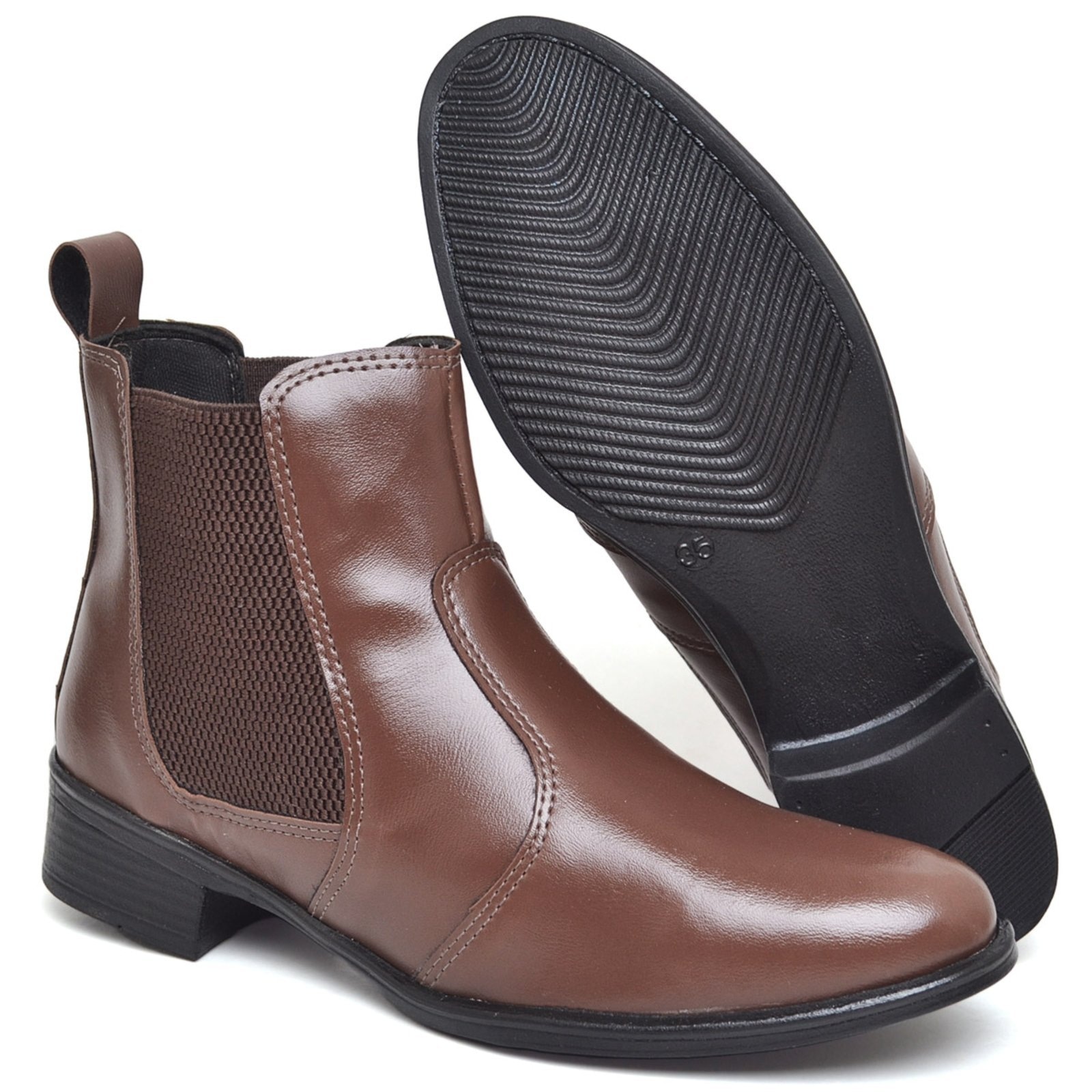 Imagem principal Bota Feminina Casual Cano Médio Polo Blu em Sintético Estilosa Leve Marrom do 33 ao 40 Polo Blu marrom blu