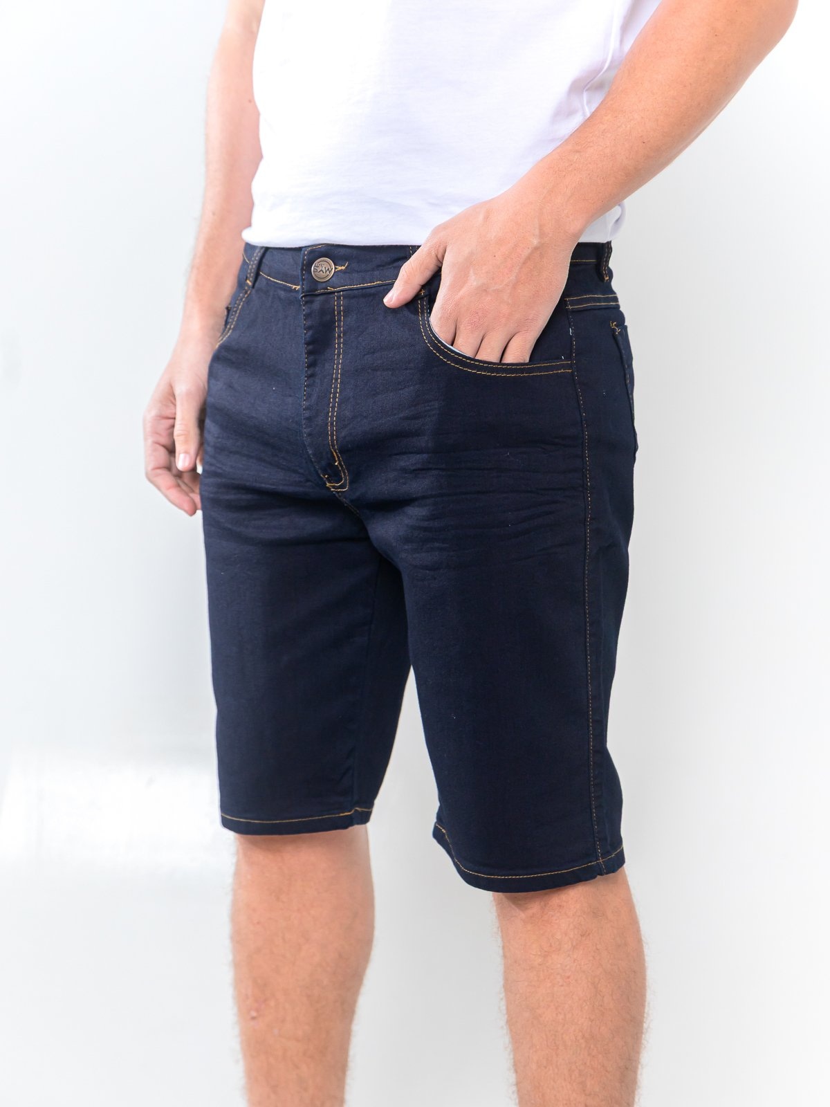 Imagem principal Bermuda Masculina Alpha Street Wear Confortavel e Casual Escura Dark Alpha Street Wear jeans/preto