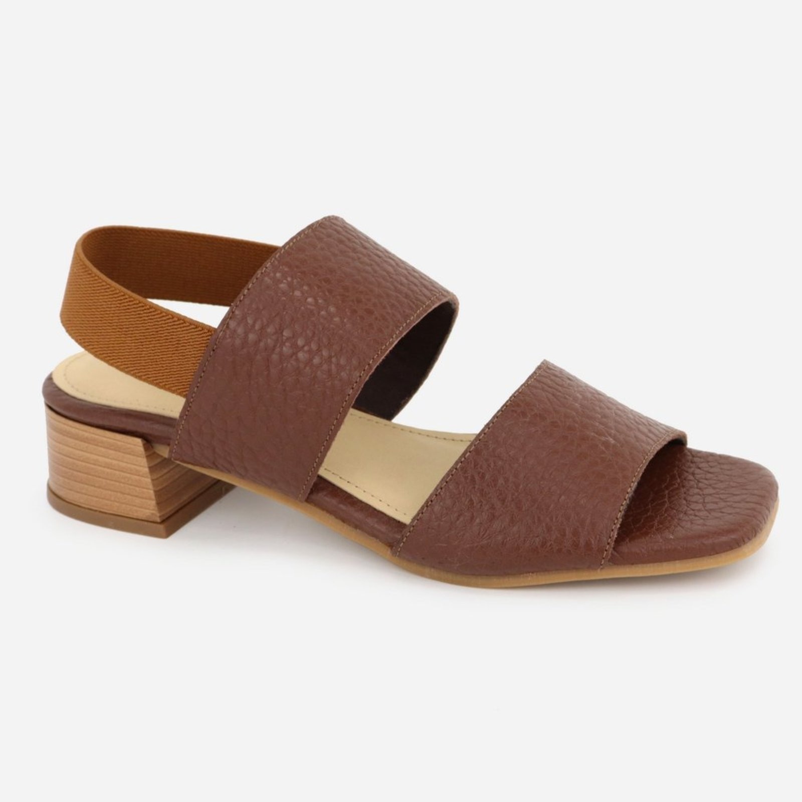 Imagem principal Sandália Salto Baixo Couro Maria Paula Calce Fácil MARIA PAULA marrom