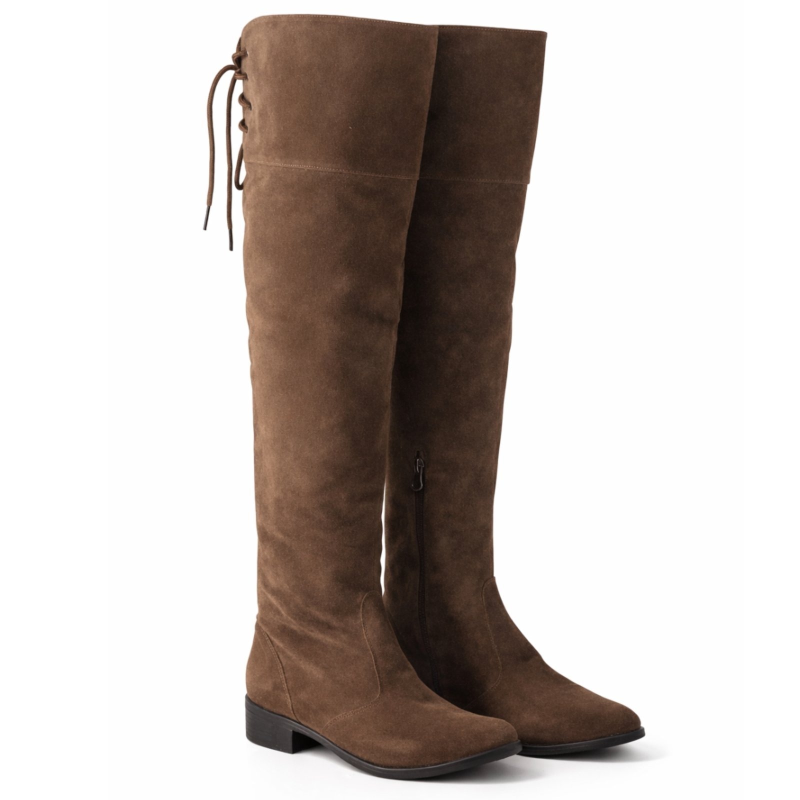 Imagem principal Bota Feminina Montaria Cano Longo Salto Baixo Confortável Sete Sales 001 Camurça Sete Sales marrom