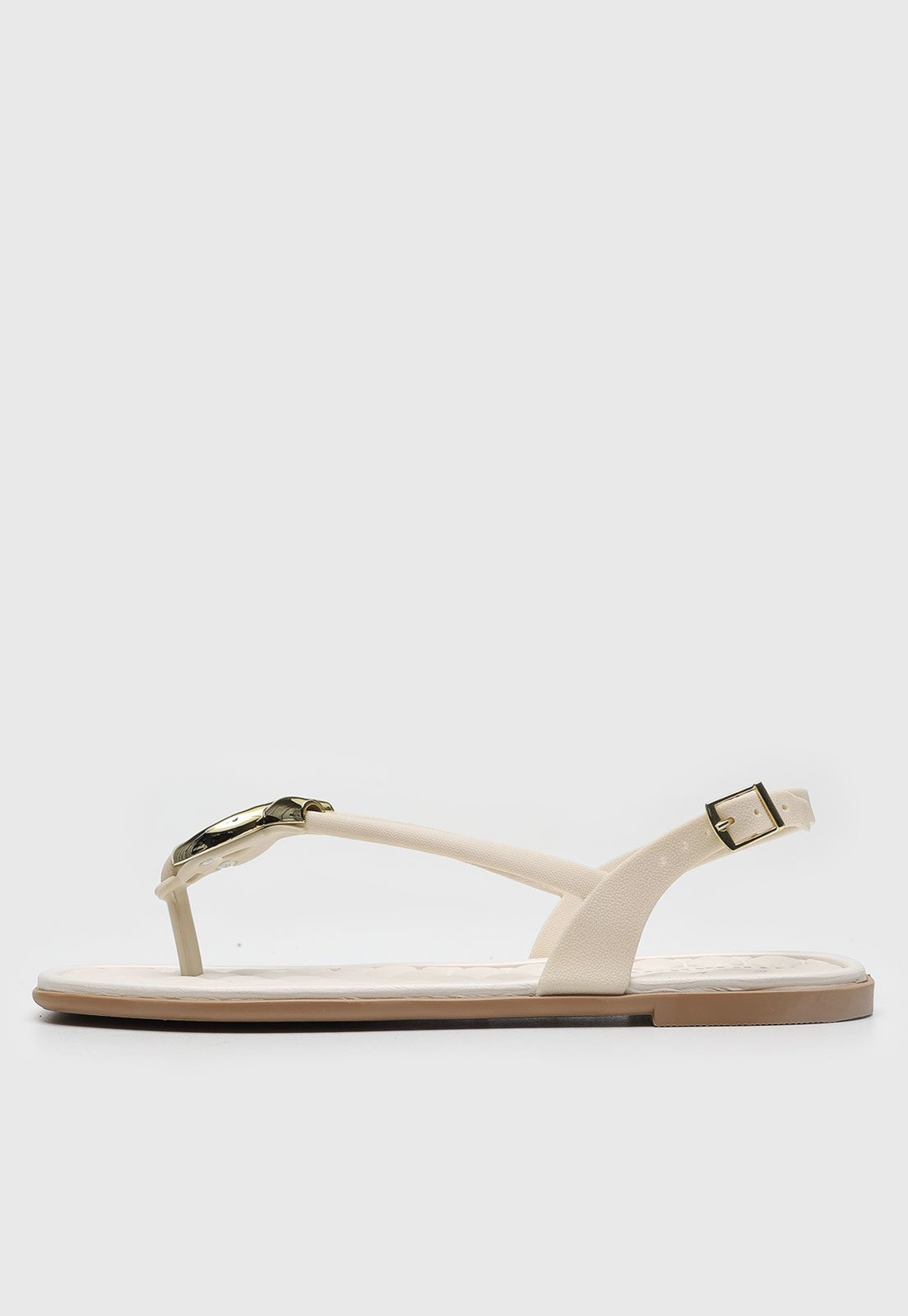 Imagem principal Rasteira Feminina Moleca Fechada Detalhe Metalizado Off-White MOLECA off-white white